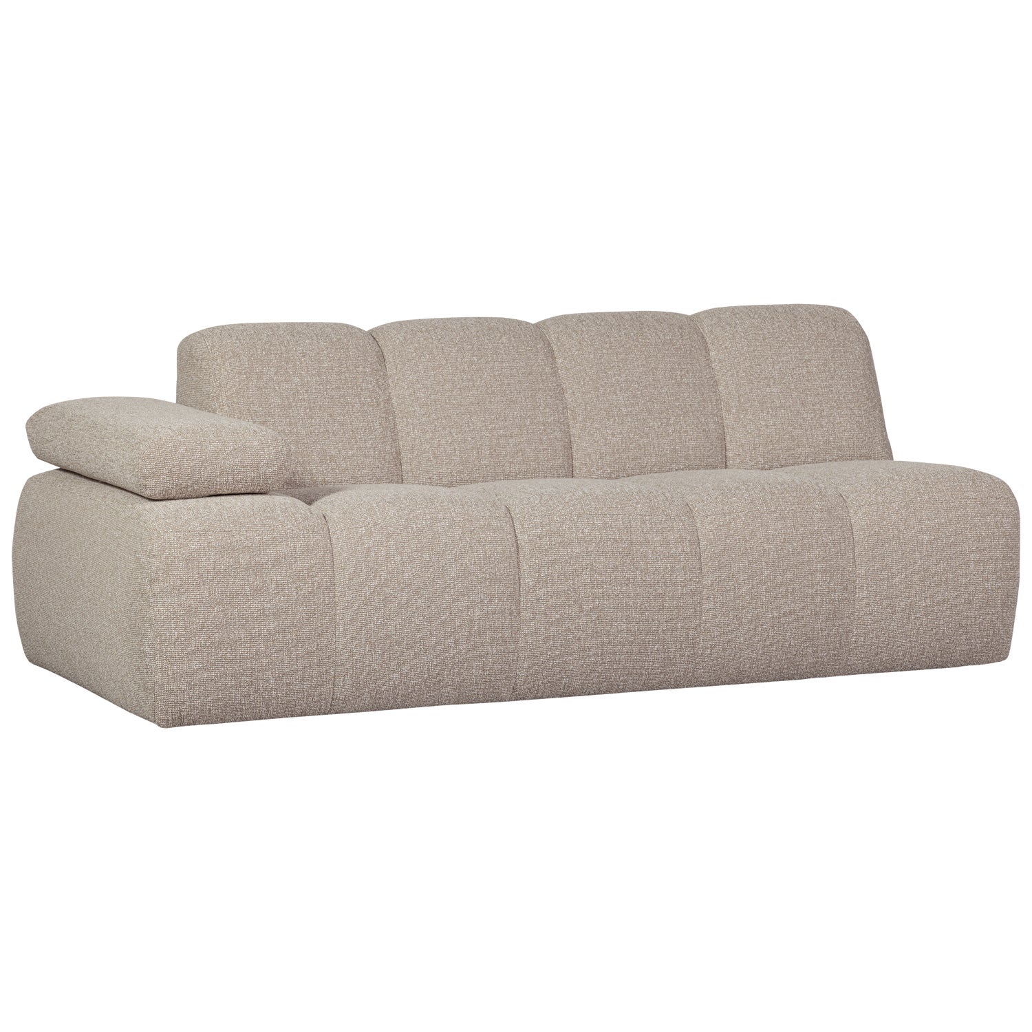 Sofa modułowa MOJO - element 2-osobowy lewostronny beżowy melanż bouclé