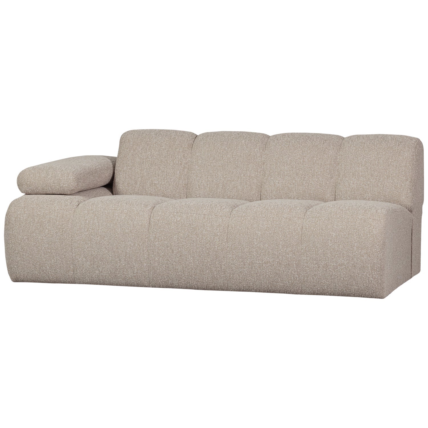 Sofa modułowa MOJO - element 2-osobowy lewostronny beżowy melanż bouclé