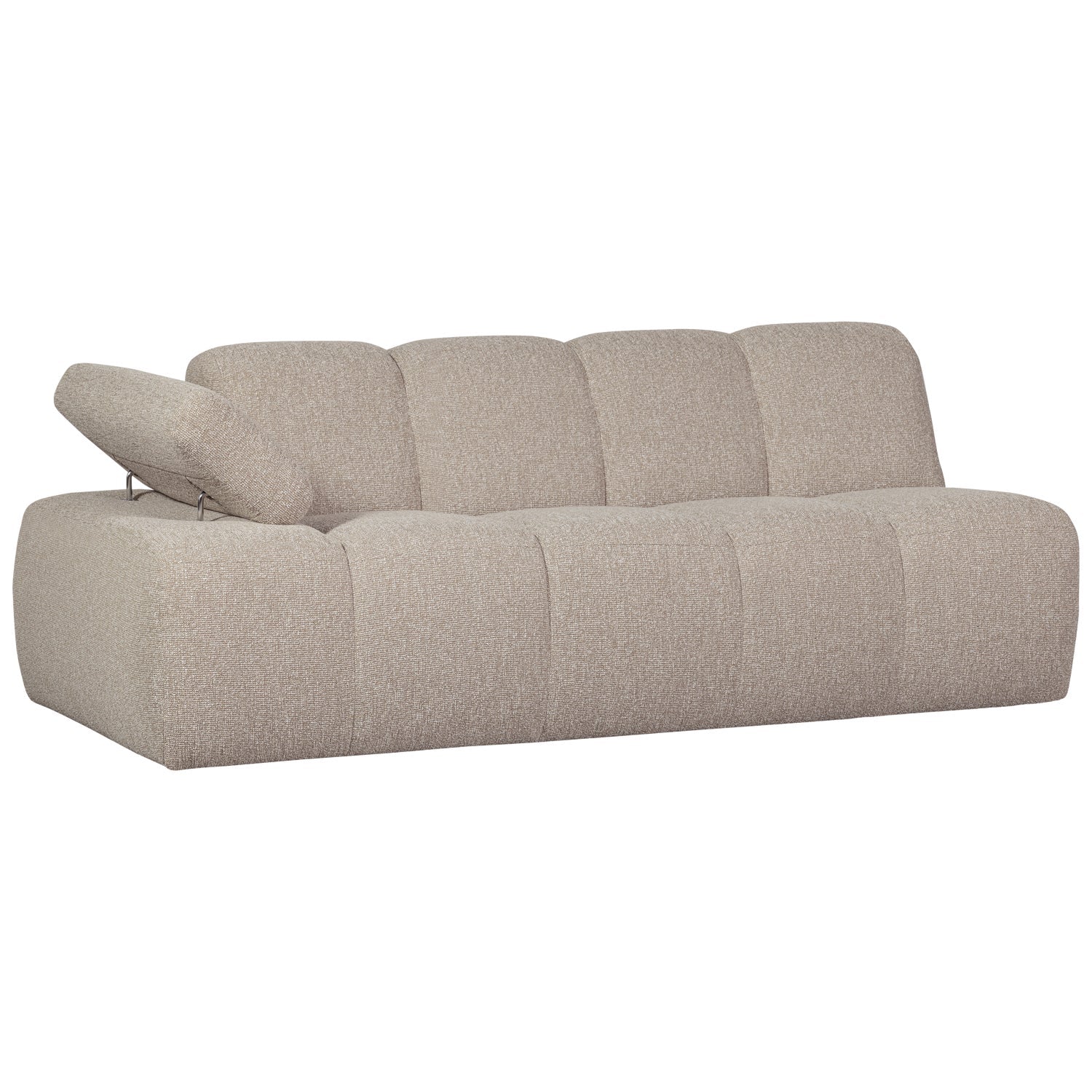 Sofa modułowa MOJO - element 2-osobowy lewostronny beżowy melanż bouclé