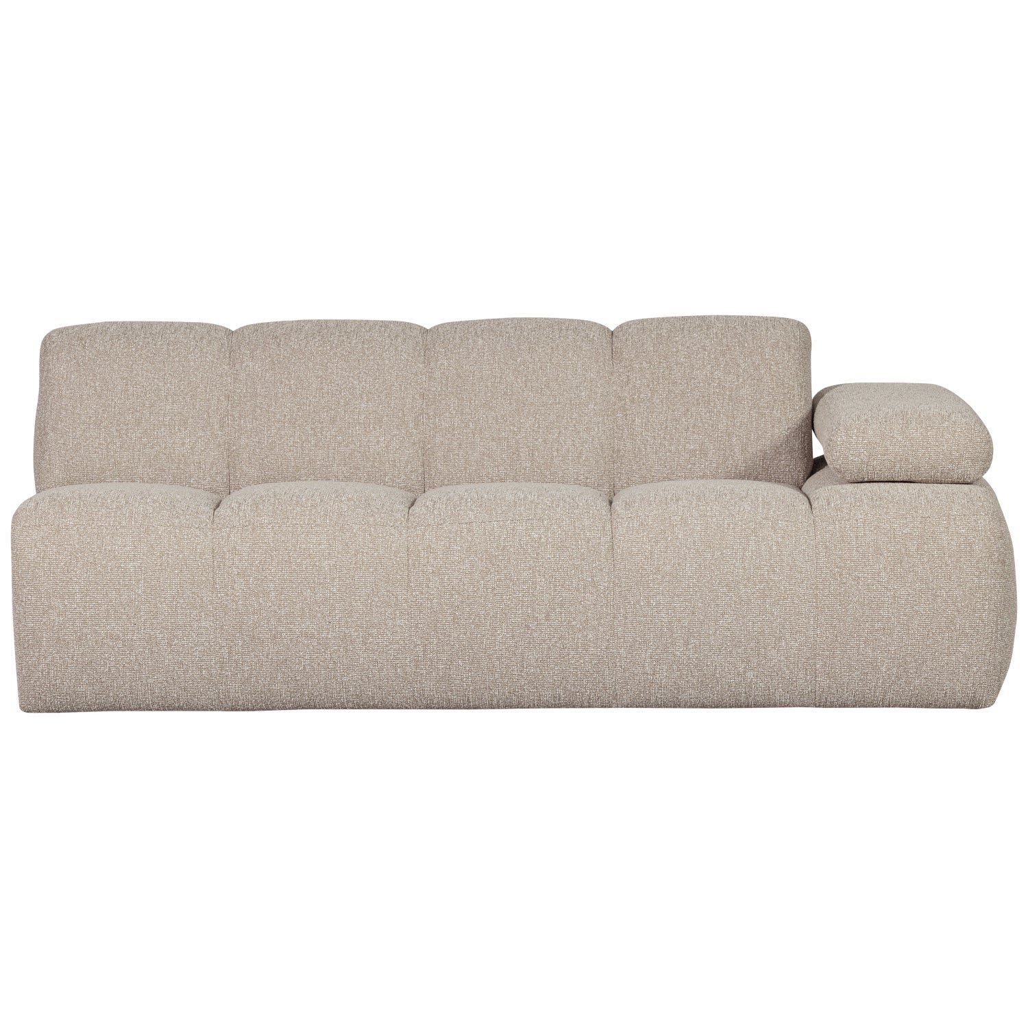 Sofa modułowa MOJO - element 2-osobowy prawostronny beżowy melanż bouclé