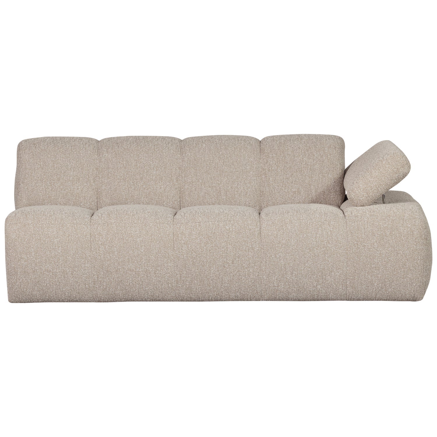 Sofa modułowa MOJO - element 2-osobowy prawostronny beżowy melanż bouclé