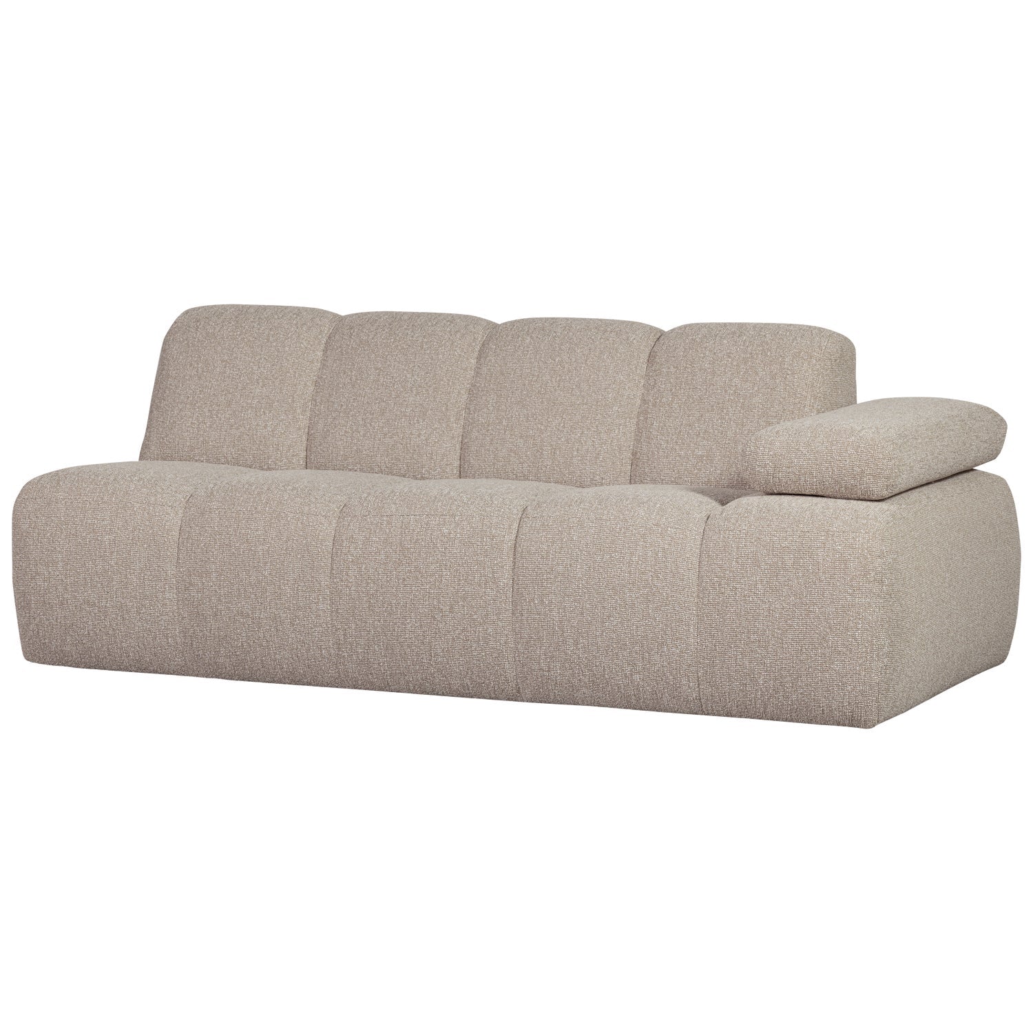 Sofa modułowa MOJO - element 2-osobowy prawostronny beżowy melanż bouclé