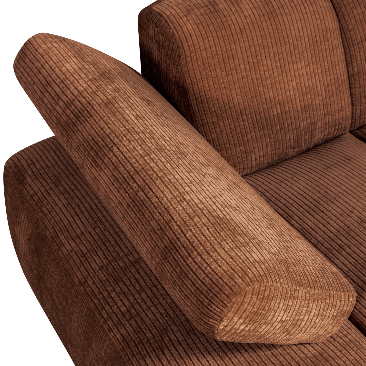 Sofa modułowa MOJO - szezlong lewostronny brązowy sztruks