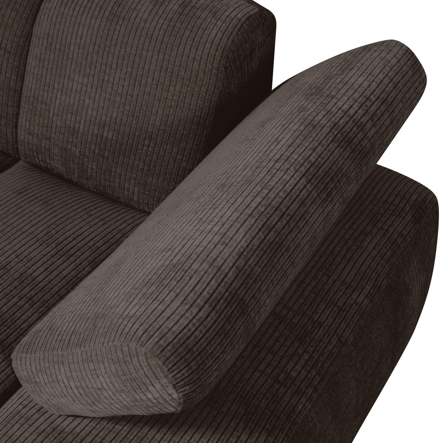 Sofa modułowa MOJO - szezlong prawostronny ciemnobrązowy sztruks