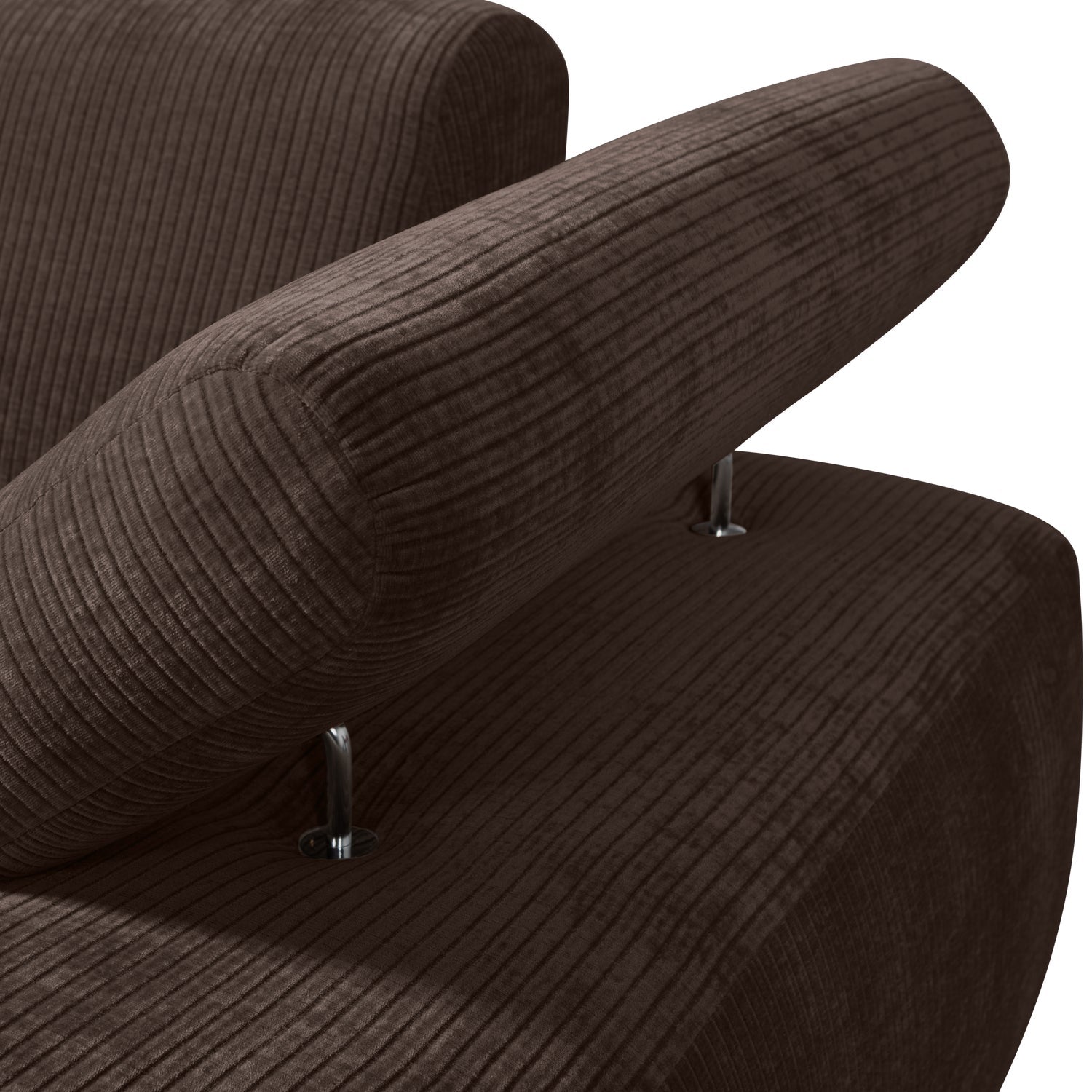 MOJO modular sofa - right-facing chaise longue in dark brown corduroy