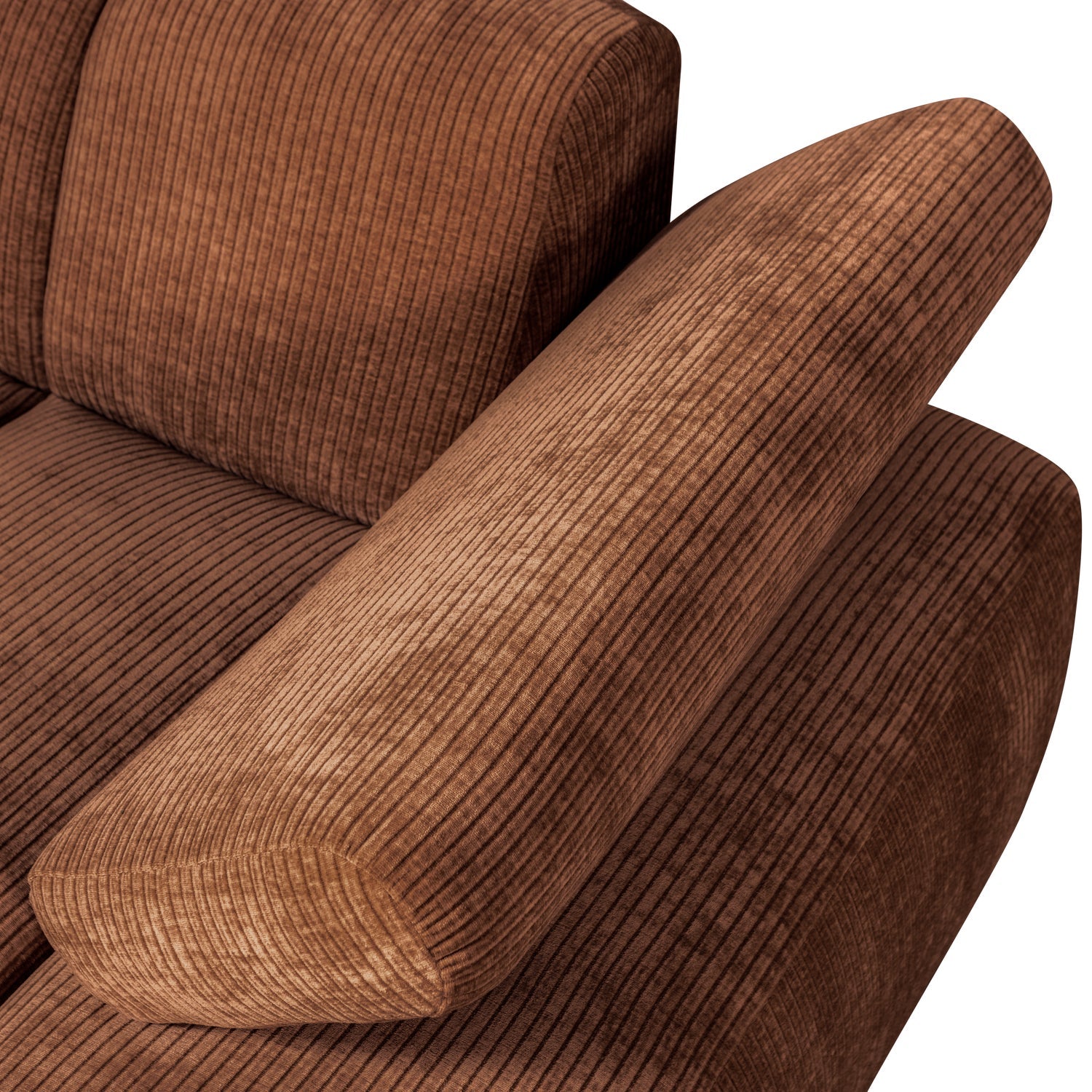 Sofa modułowa MOJO - szezlong prawostronny brązowy sztruks