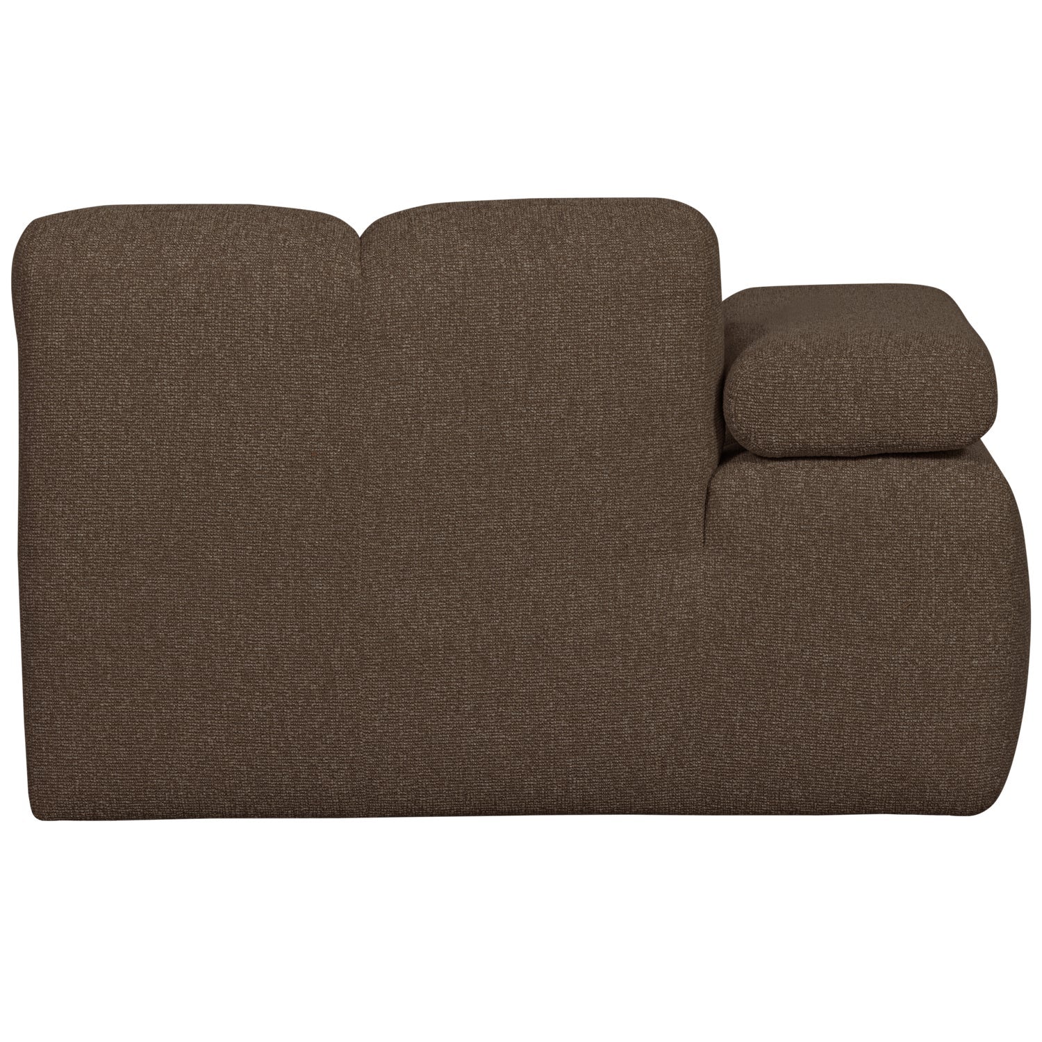 Sofa modułowa MOJO - szezlong lewostronny ciemnobrązowy bouclé