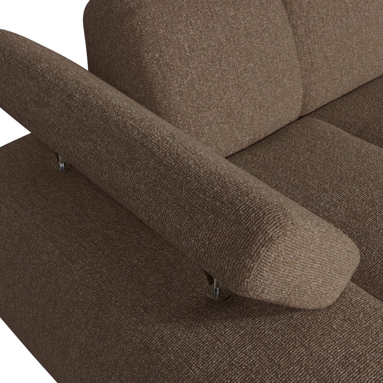 Sofa modułowa MOJO - szezlong lewostronny ciemnobrązowy bouclé