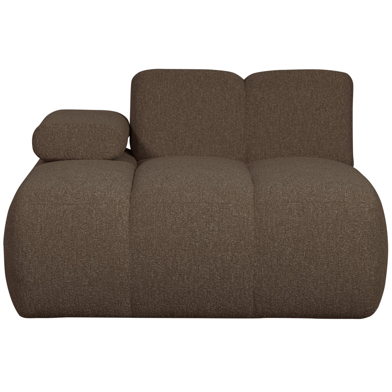 Sofa modułowa MOJO - szezlong lewostronny ciemnobrązowy bouclé