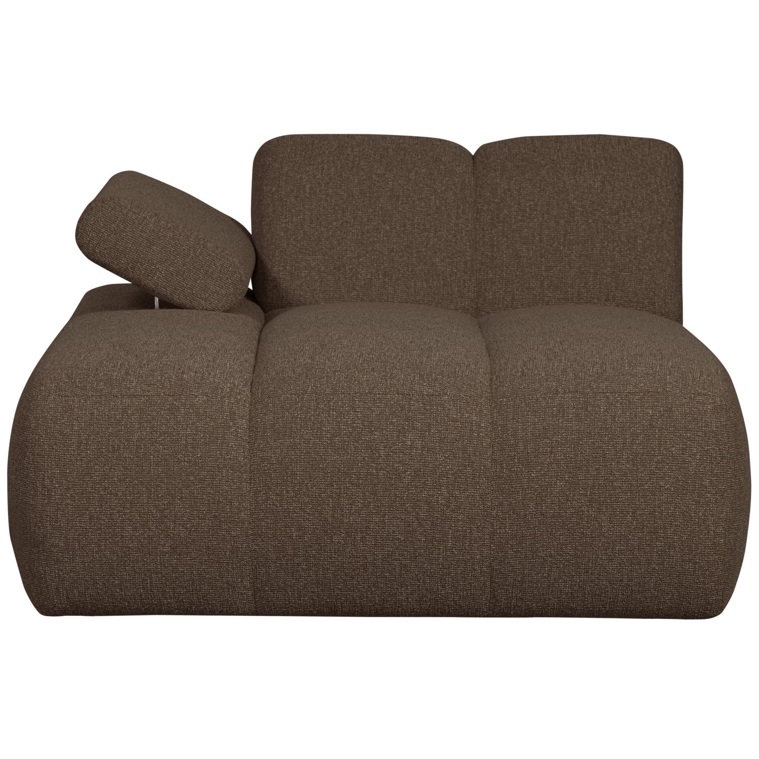 Sofa modułowa MOJO - szezlong lewostronny ciemnobrązowy bouclé