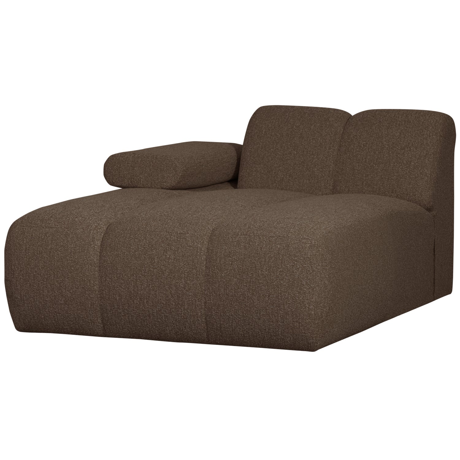 Sofa modułowa MOJO - szezlong lewostronny ciemnobrązowy bouclé