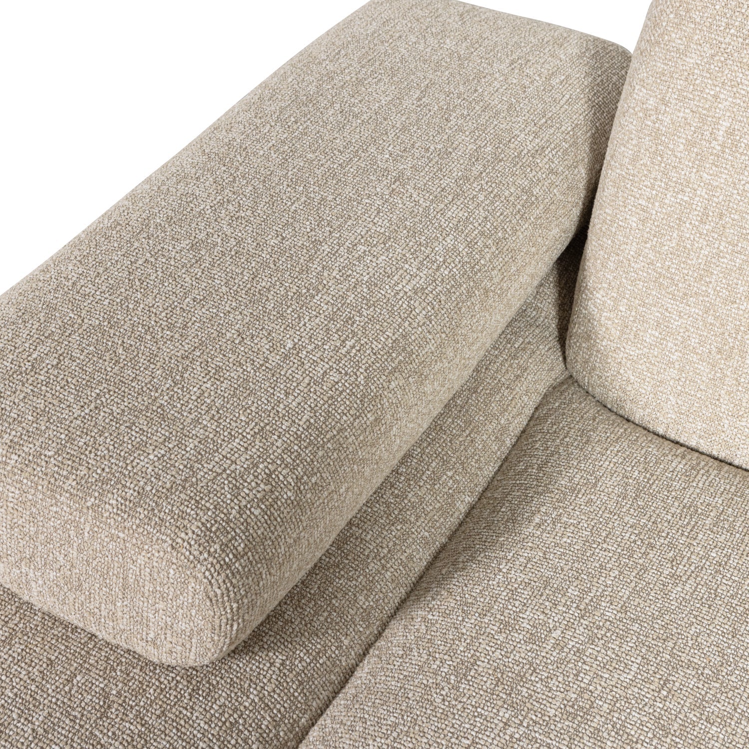 Sofa modułowa MOJO - szezlong lewostronny beżowy melanż bouclé