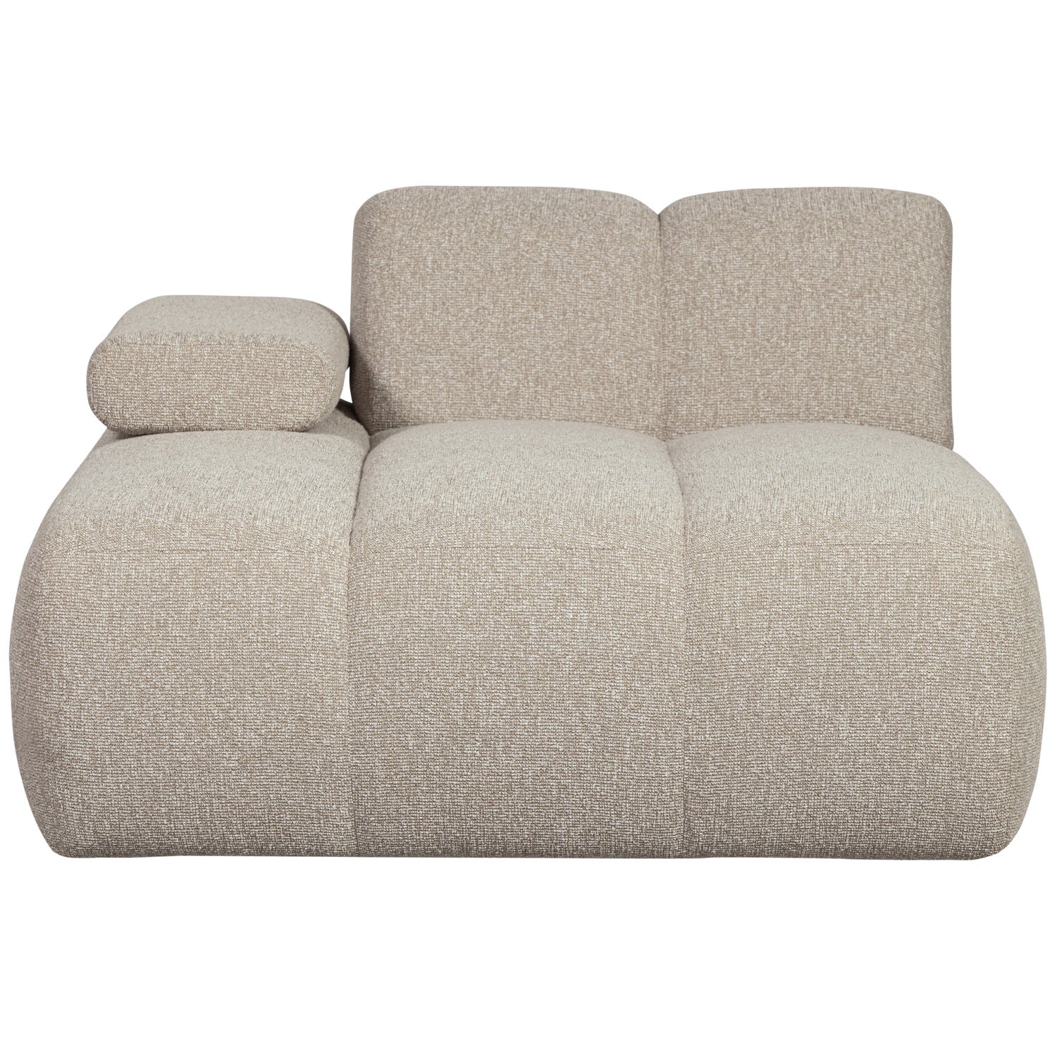 Sofa modułowa MOJO - szezlong lewostronny beżowy melanż bouclé