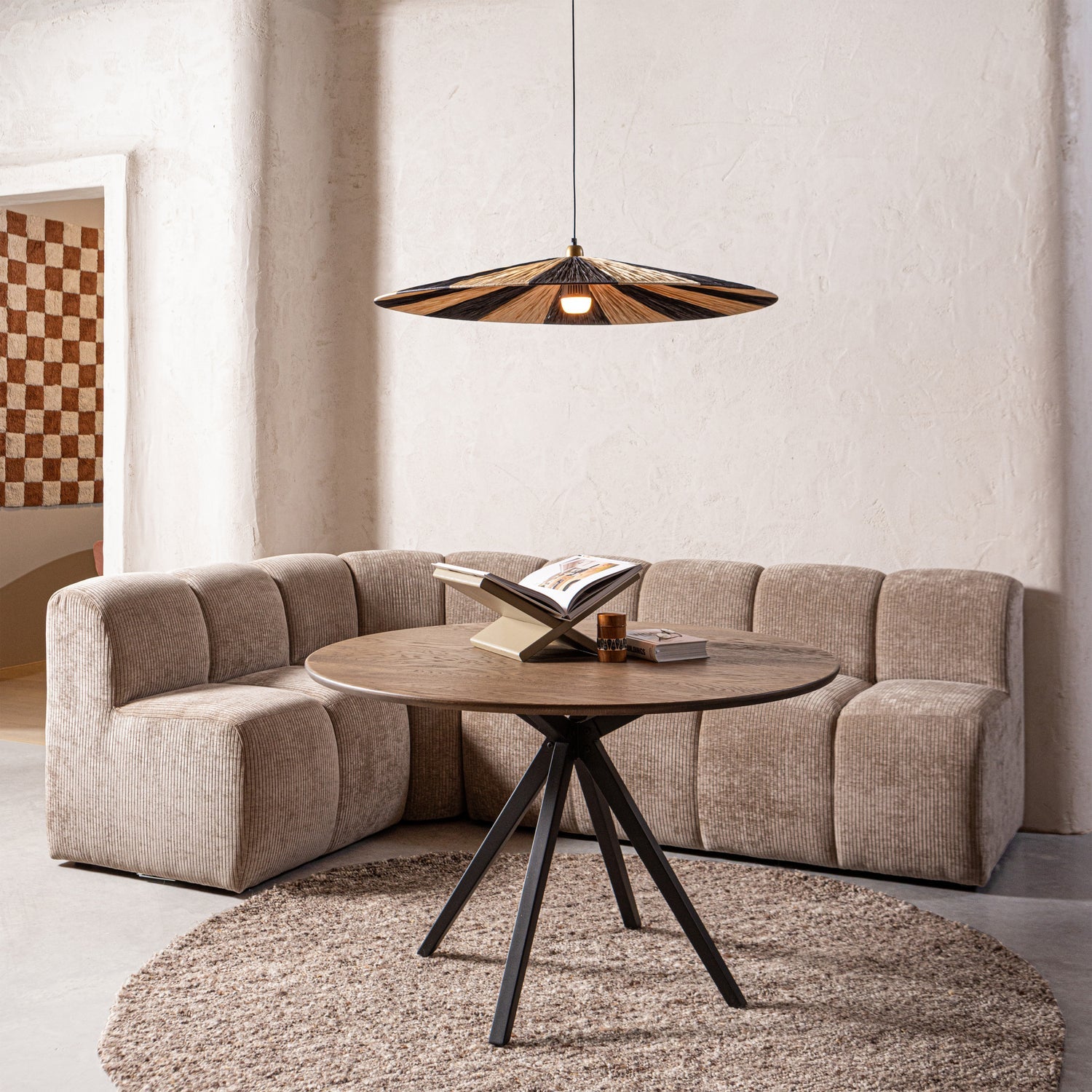 Sofa modułowa MOJO - element 3-osobowy ciemny piaskowy sztruks