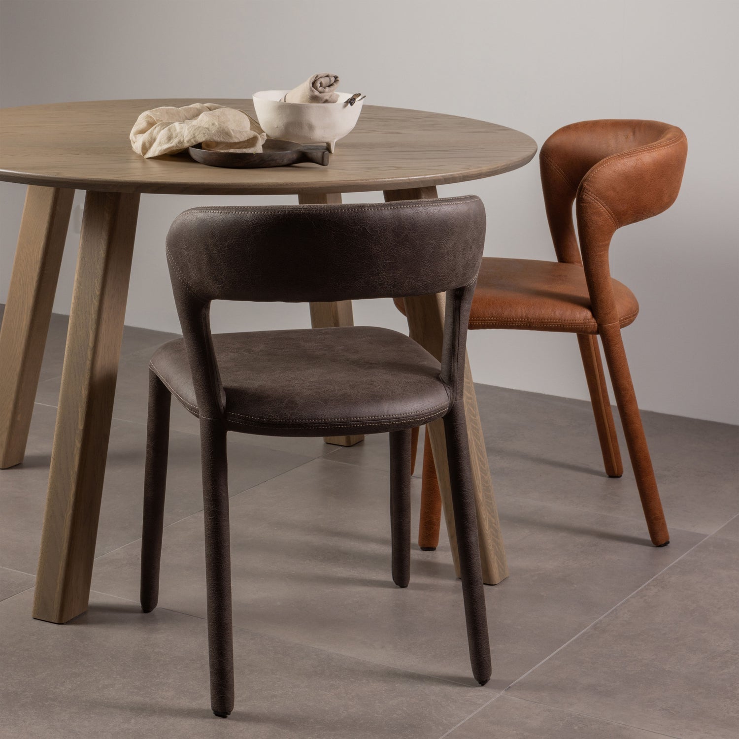NOBLE Chair Dark Brown Eco-Leather