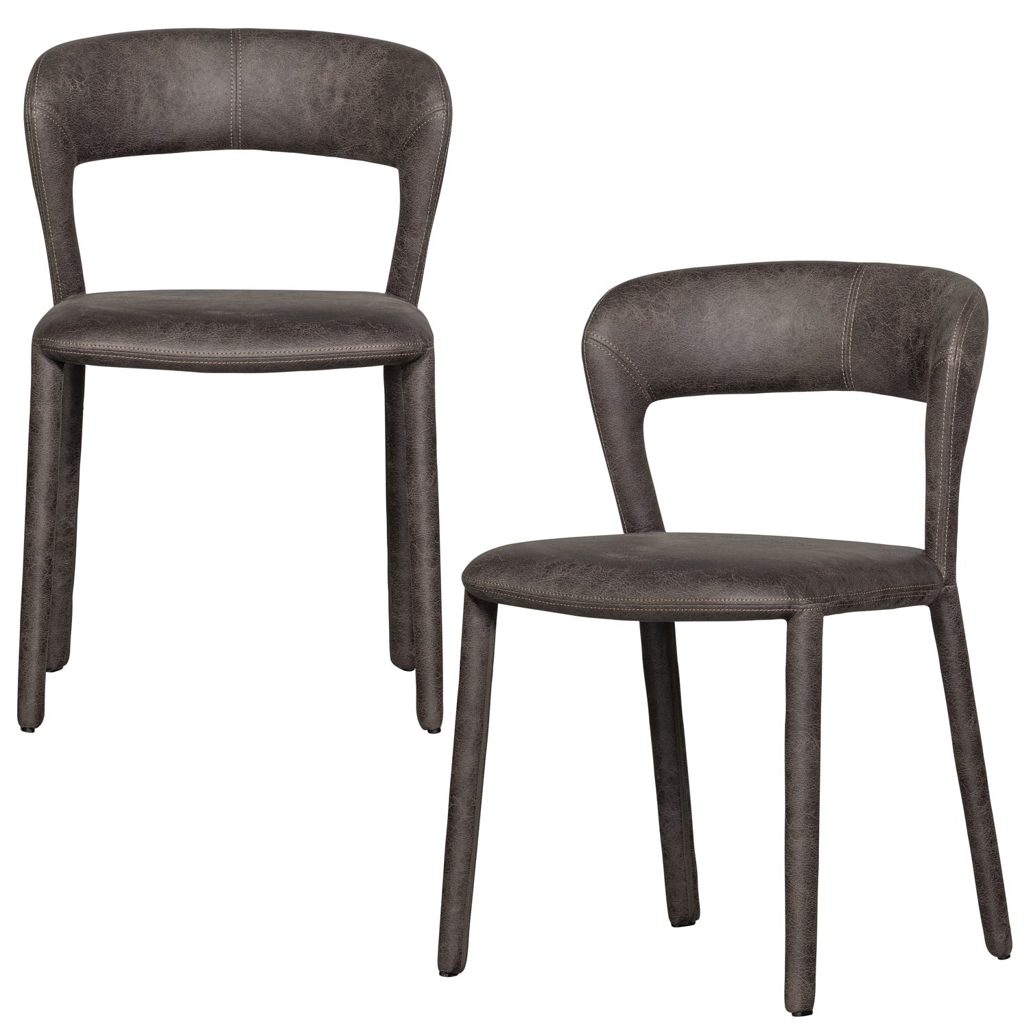 NOBLE Chair Dark Brown Eco-Leather