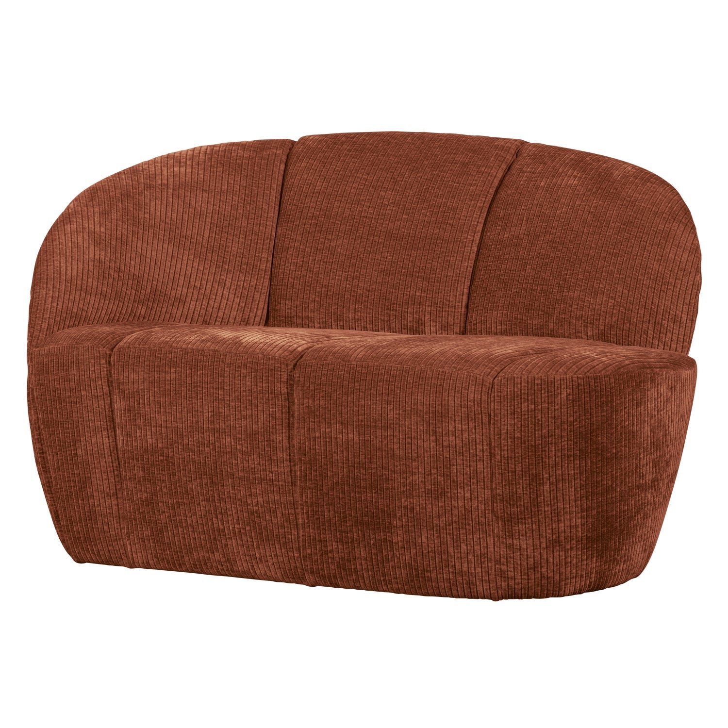 Left-facing 2-seater sofa MOJO brown corduroy