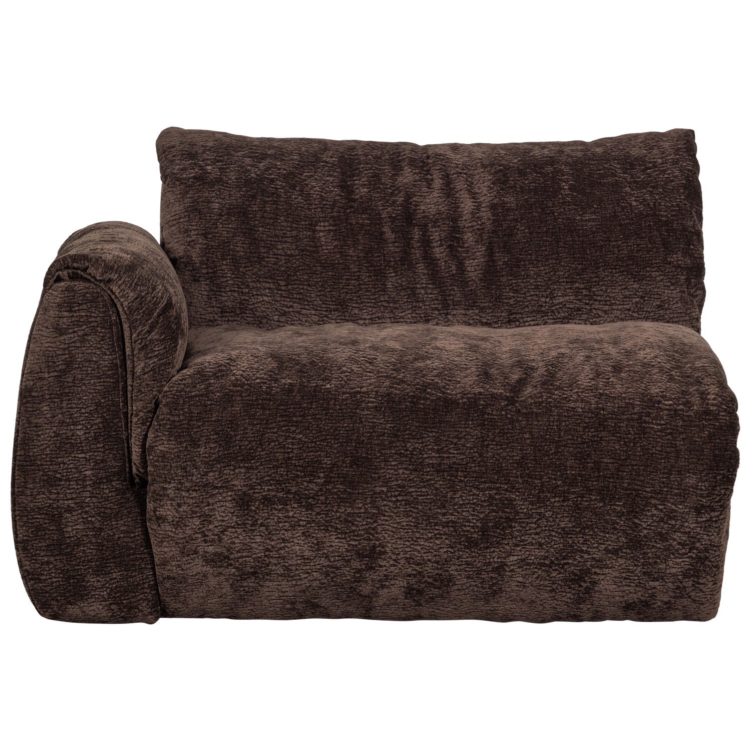 Sofa modułowa BAGGY 3D - element lewostronny ciemnobrązowy