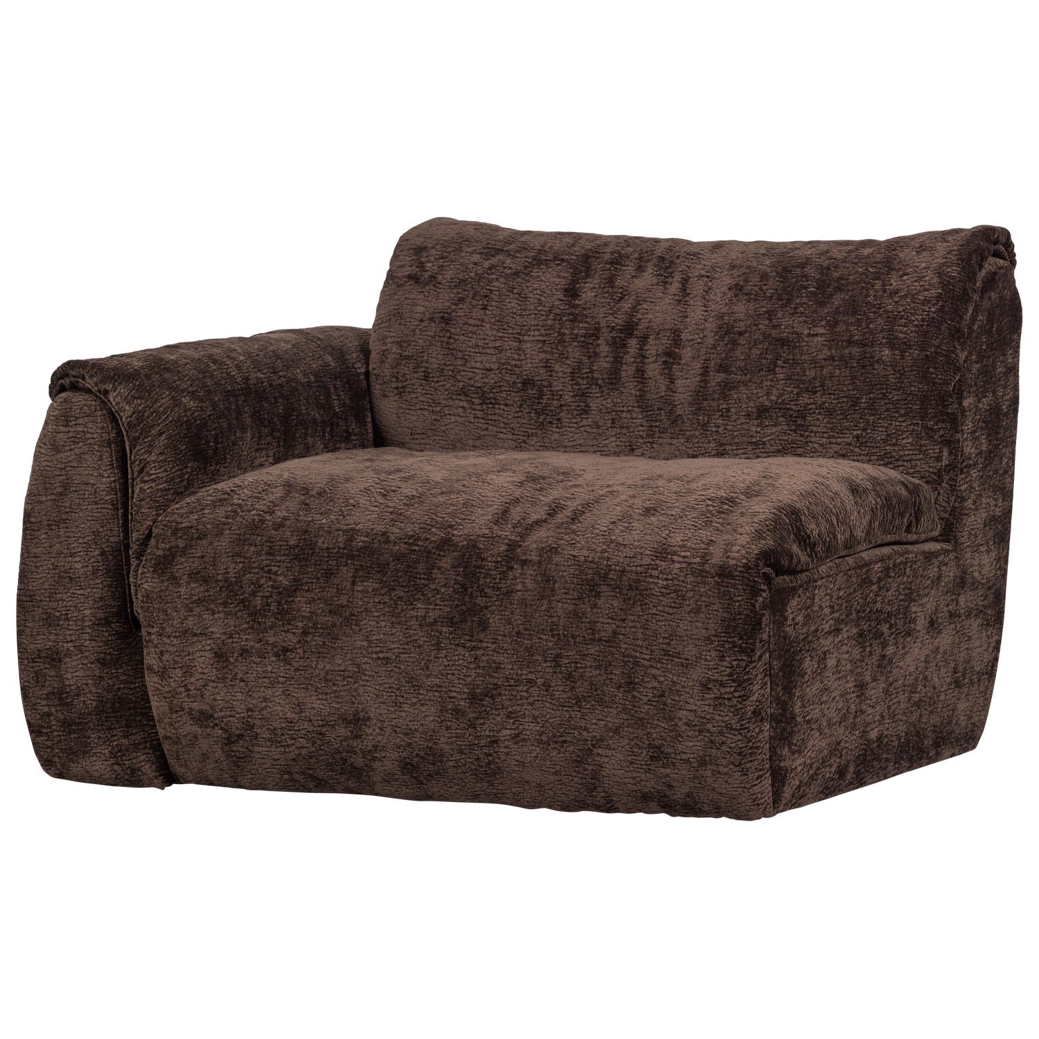 Sofa modułowa BAGGY 3D - element lewostronny ciemnobrązowy