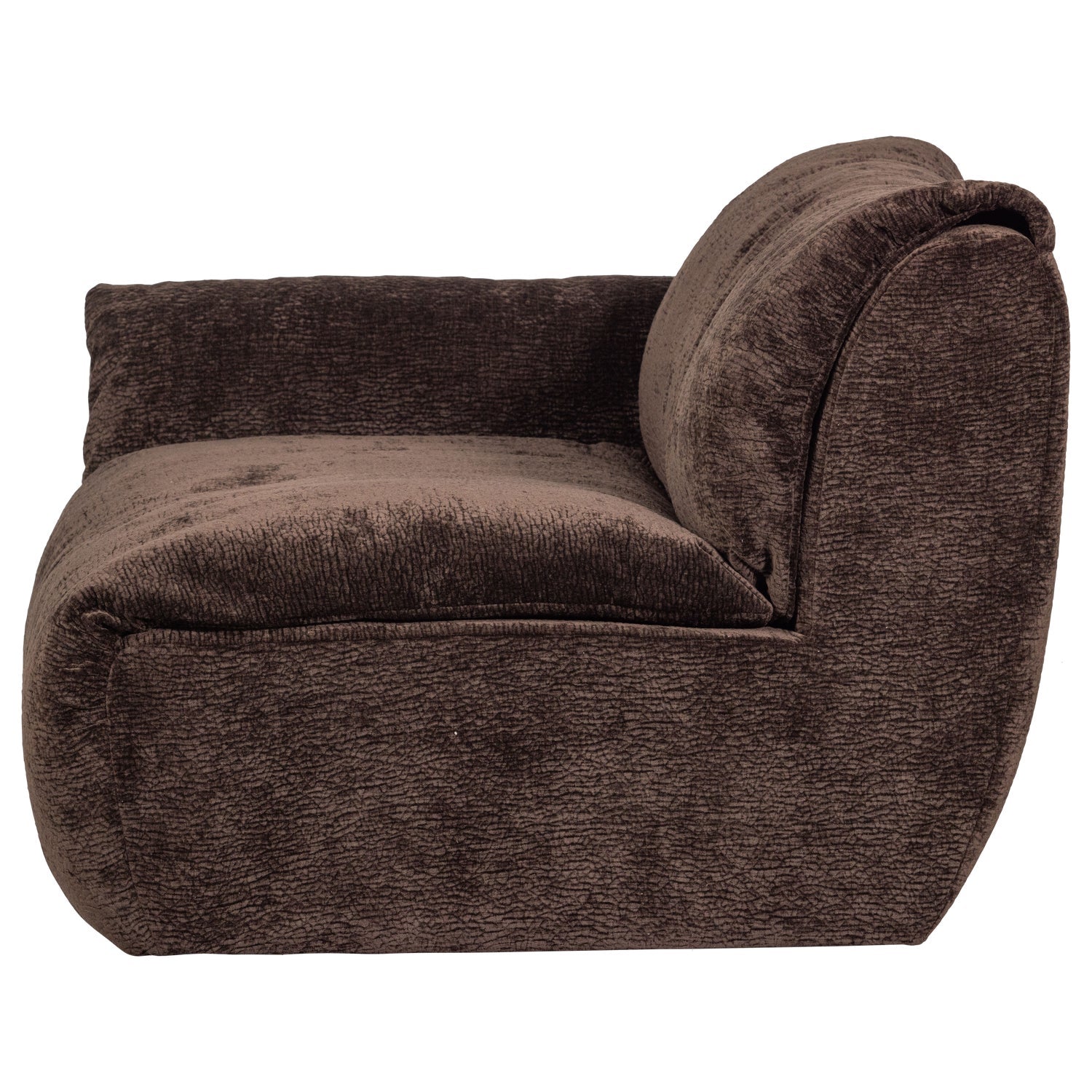 Sofa modułowa BAGGY 3D - element lewostronny ciemnobrązowy