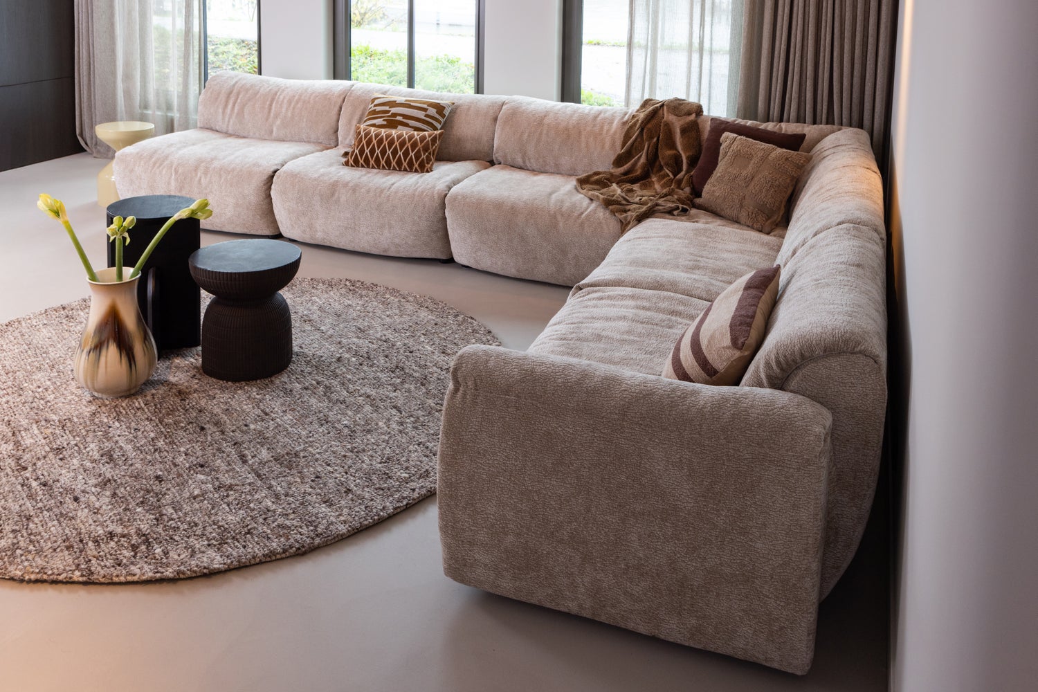 Modulares Sofa BAGGY 3D - rechte Element sandfarben