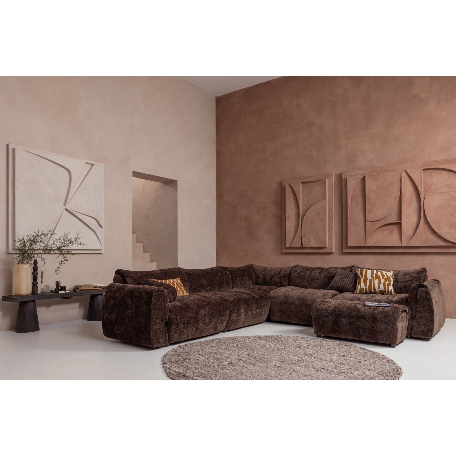 Modulares Sofa BAGGY 3D - Eckelement dunkelbraun