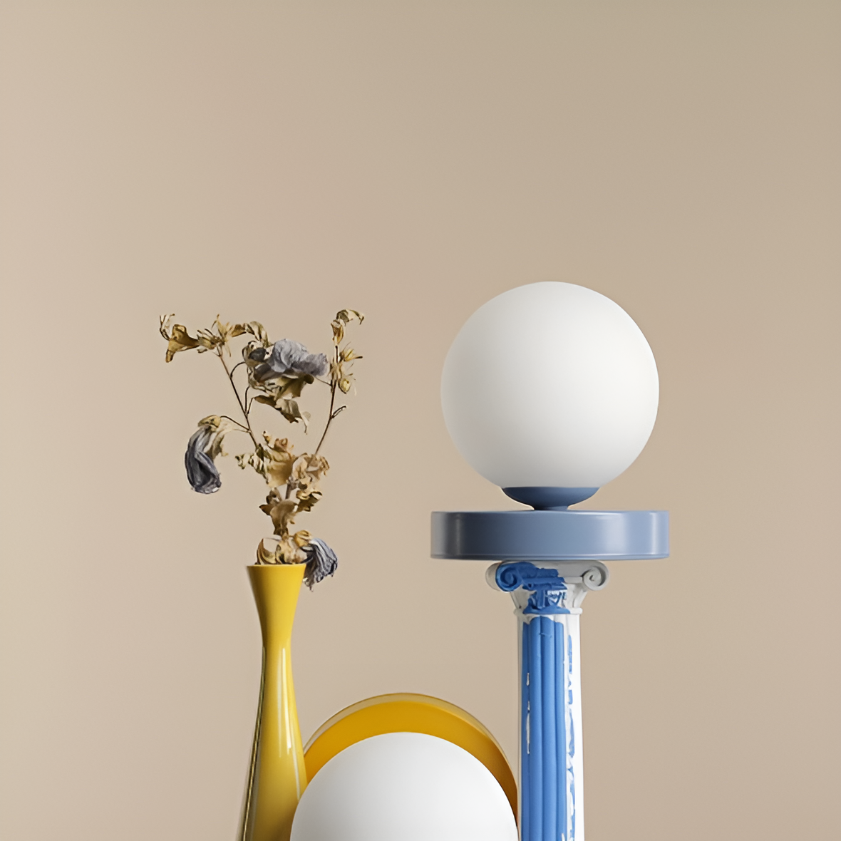 Lampa stołowa BALL musztardowy