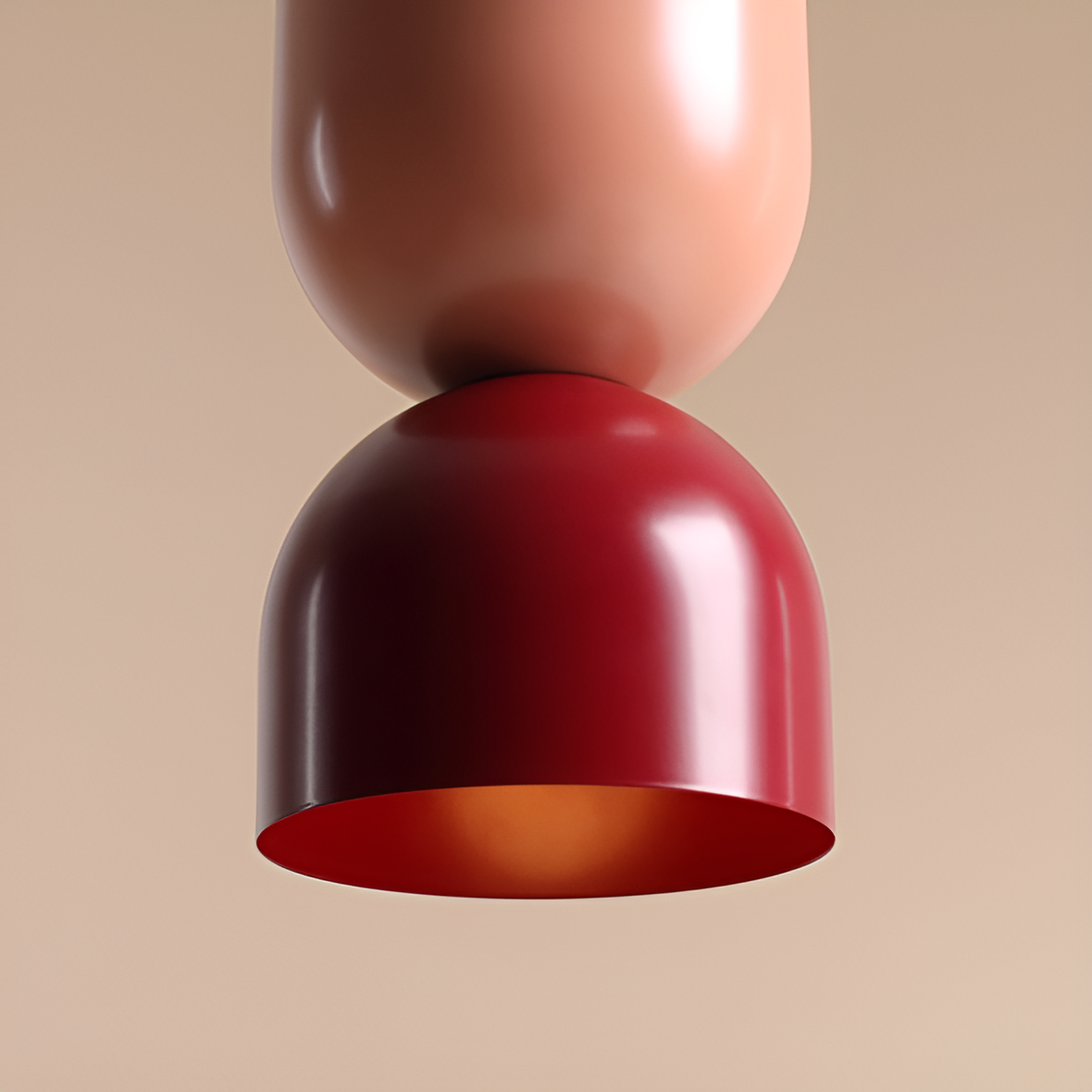 Lampa wisząca LUI koralowy z bordowym