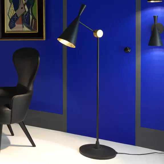 Stehlampe BEAT schwarz mit Kupfer