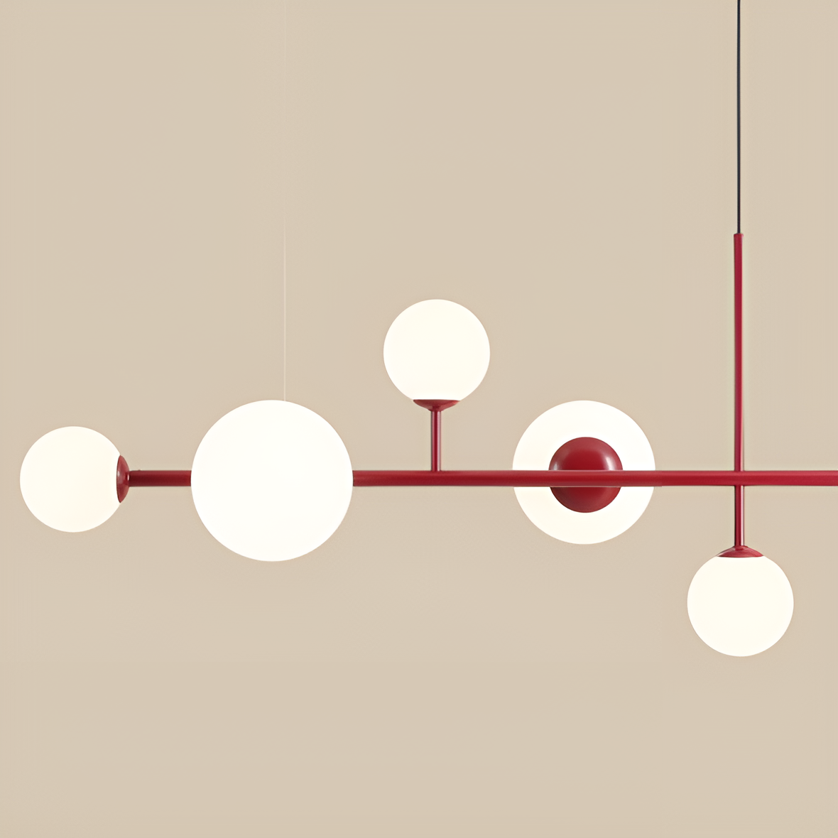 Hanging lamp Dione Hexa red