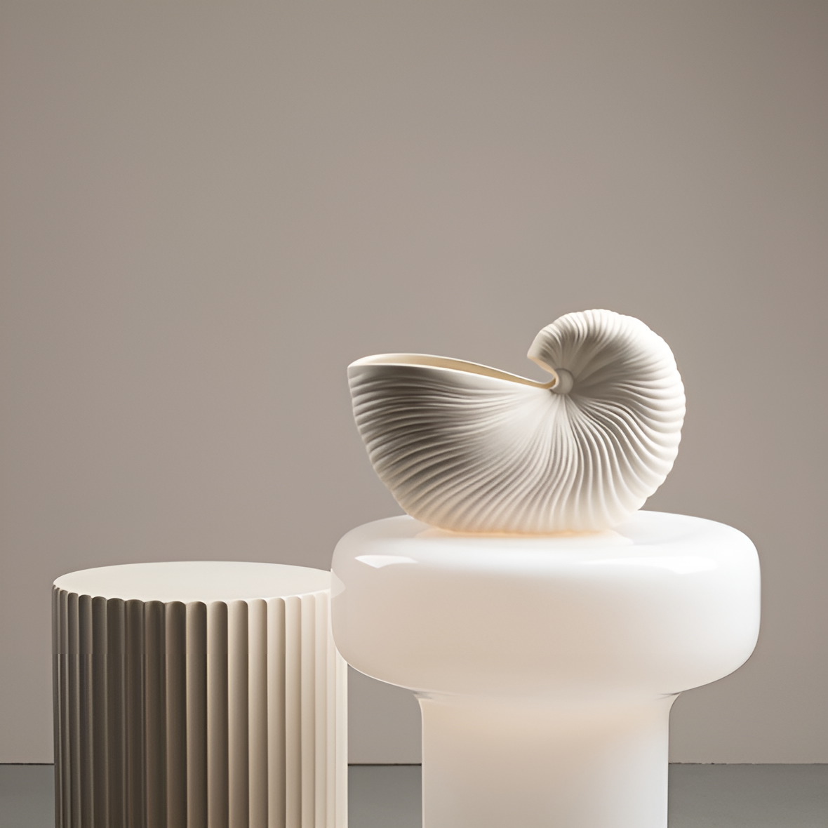 Cream bonbon floor lamp