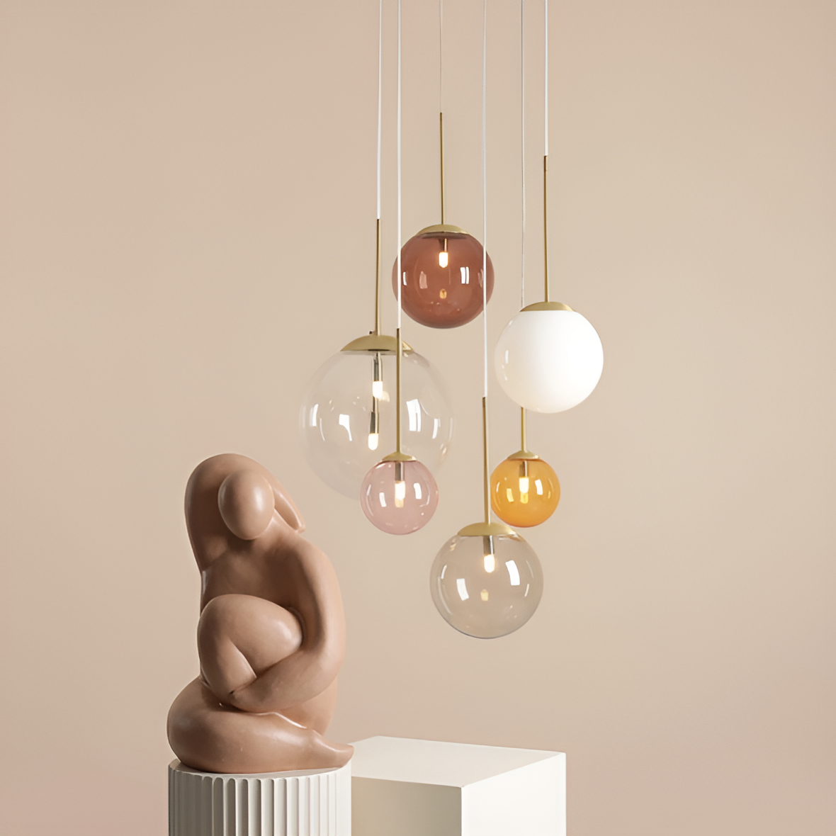 Lampa wisząca BOSSO RING kolorowe szkło