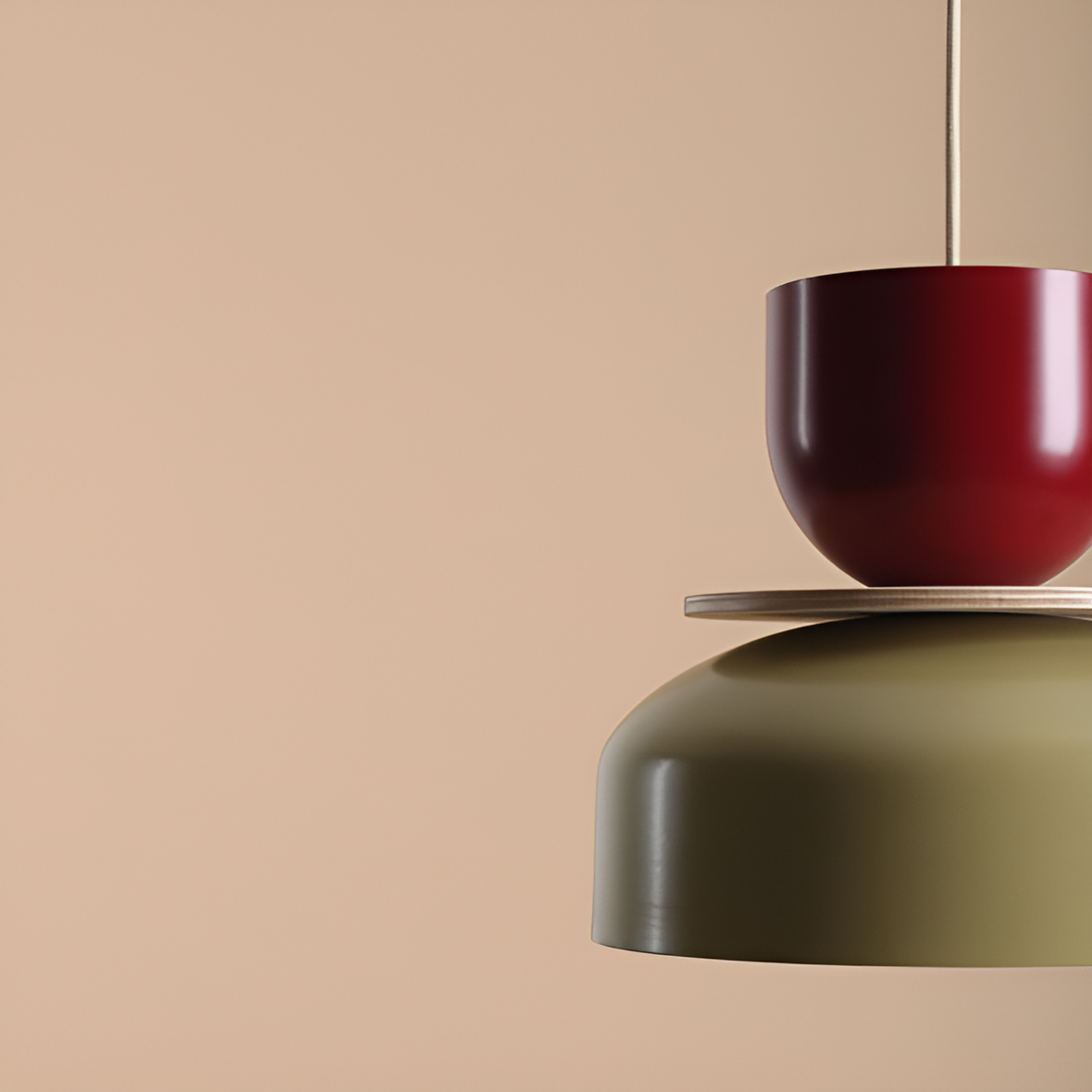 Lampa wisząca UTO bordowy z pistacjowym