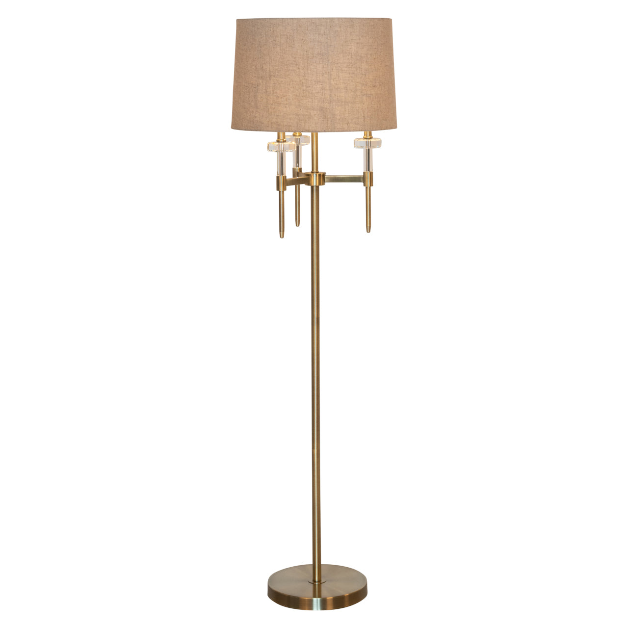 Lampa podłogowa JOSIE beżowy klosz ze złotą podstawą