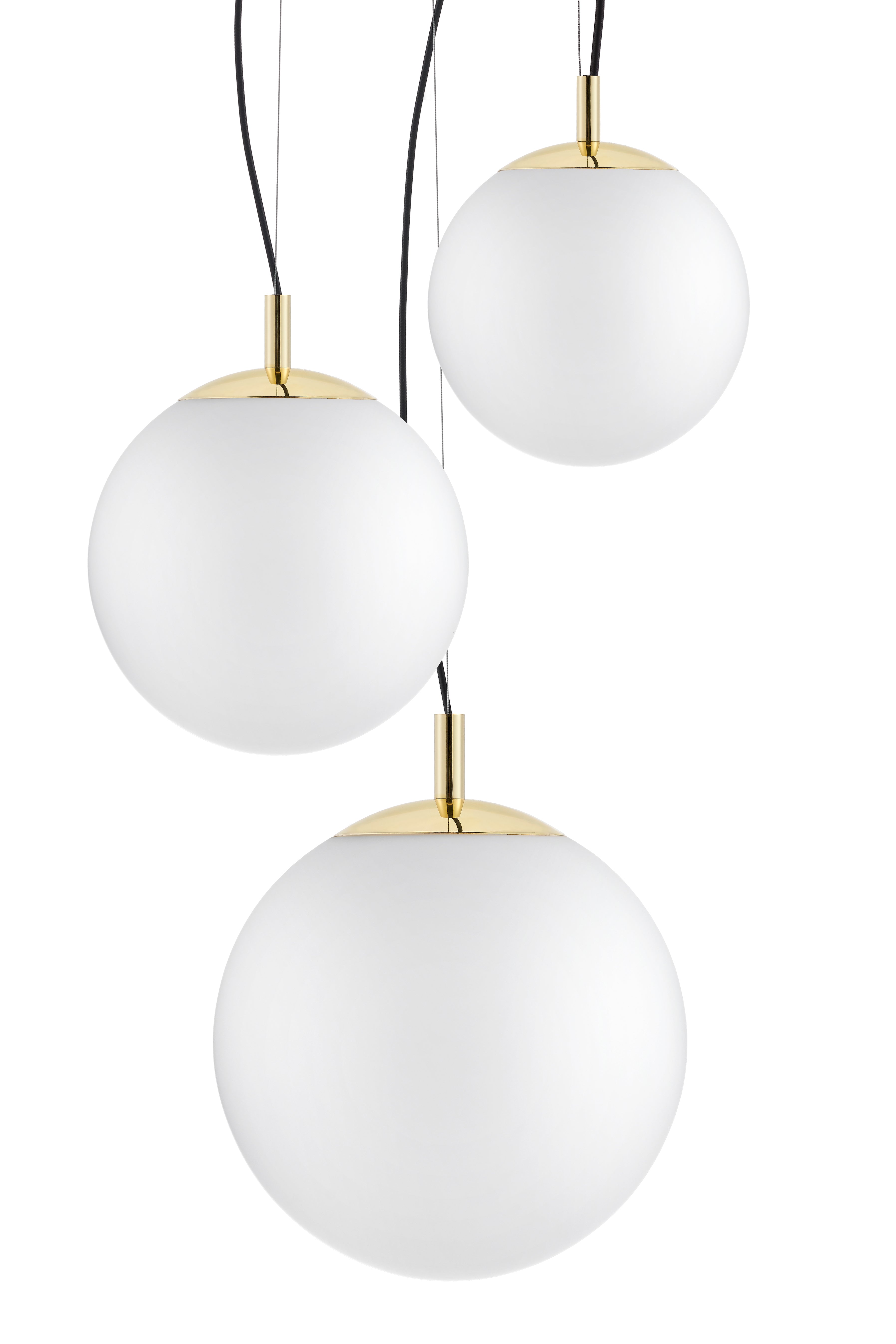 Deckenlampe ALUR 2 mit milchigem Glas und goldener Veredelung