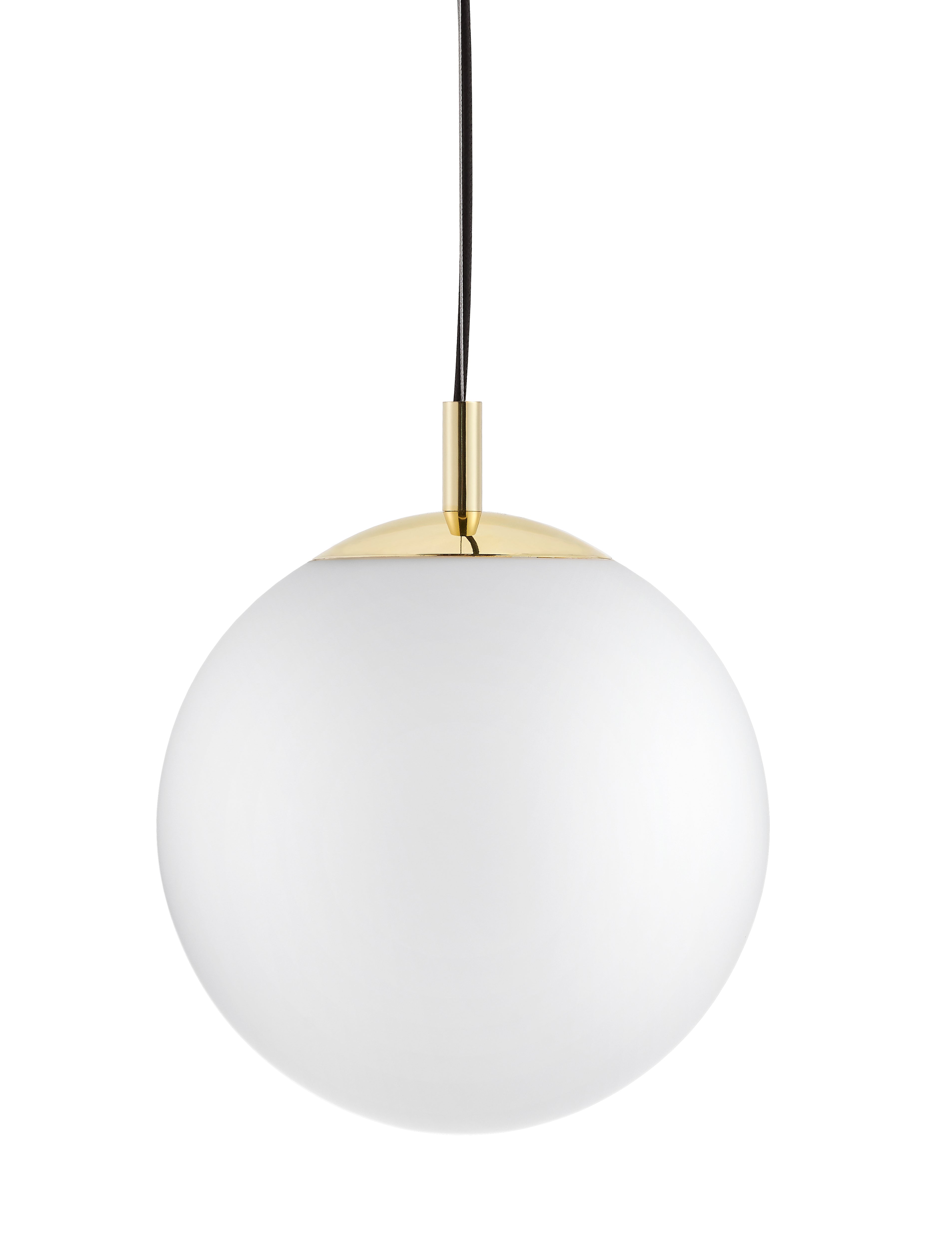 Deckenlampe ALUR 2 mit milchigem Glas und goldener Veredelung
