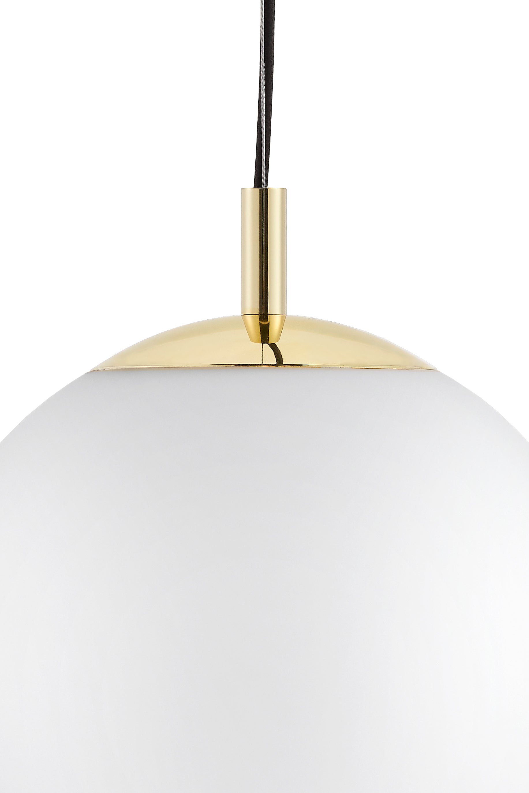 Deckenlampe ALUR 2 mit milchigem Glas und goldener Veredelung