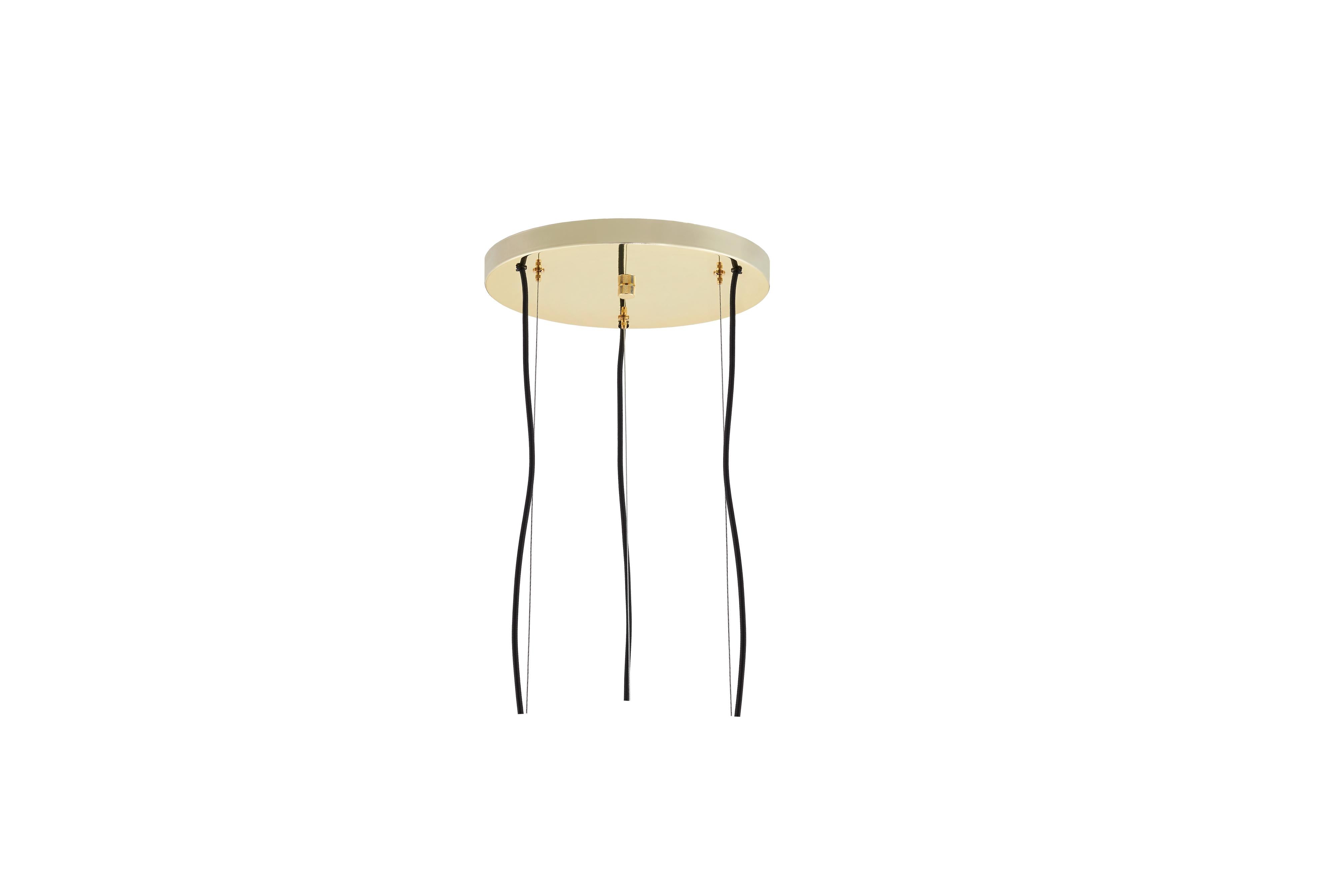 Deckenlampe ALUR 2 mit milchigem Glas und goldener Veredelung