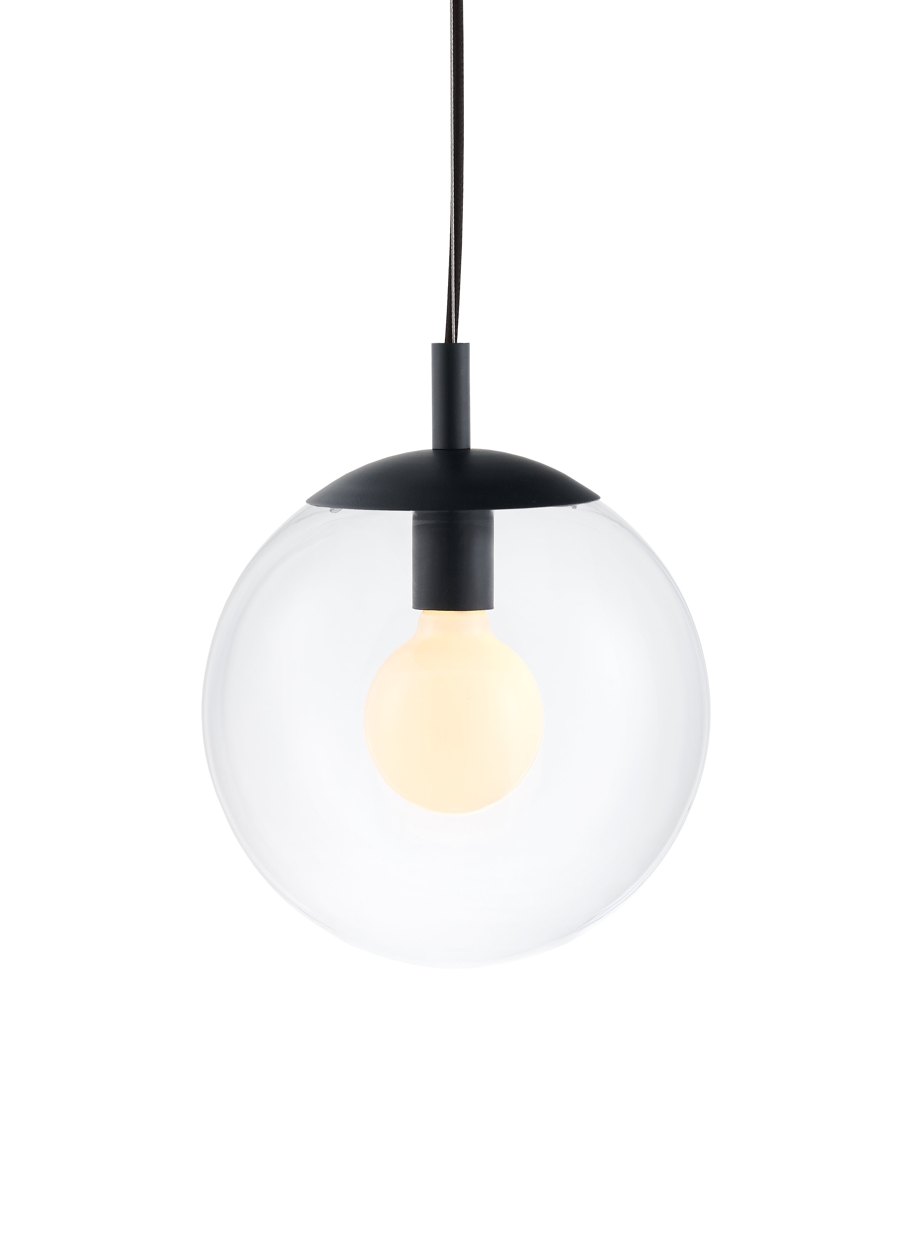 Deckenlampe ALUR 2 transparentes Glas mit schwarzer Oberfläche