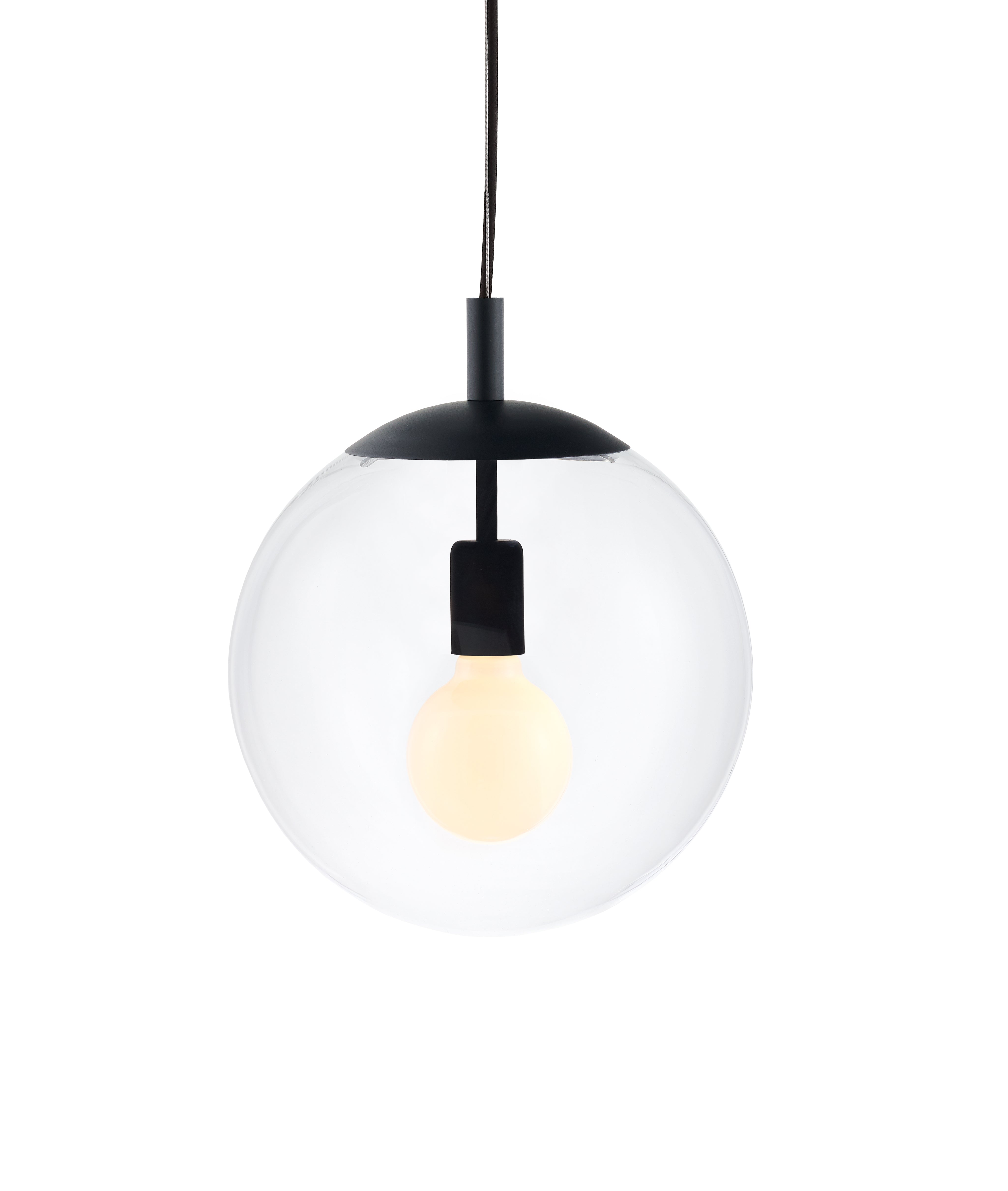 Deckenlampe ALUR 2 transparentes Glas mit schwarzer Oberfläche