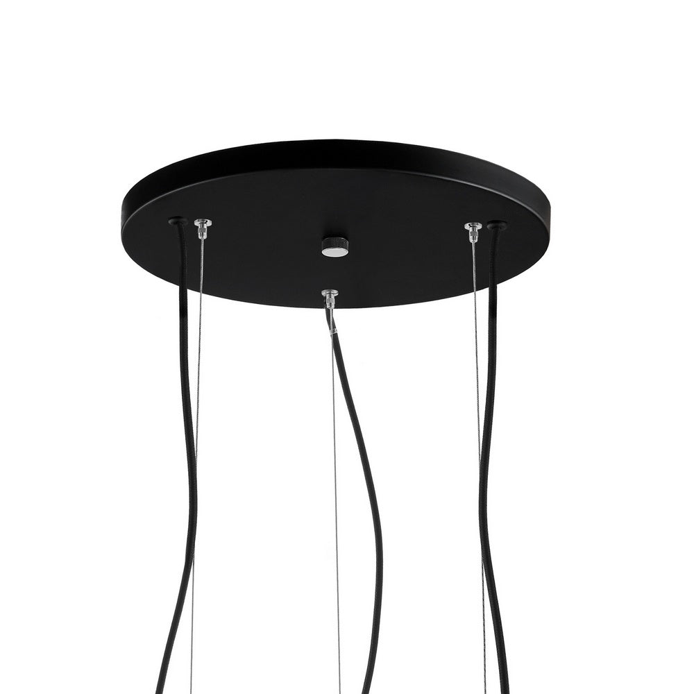 Deckenlampe ALUR 2 milchiges Glas mit schwarzem Finish