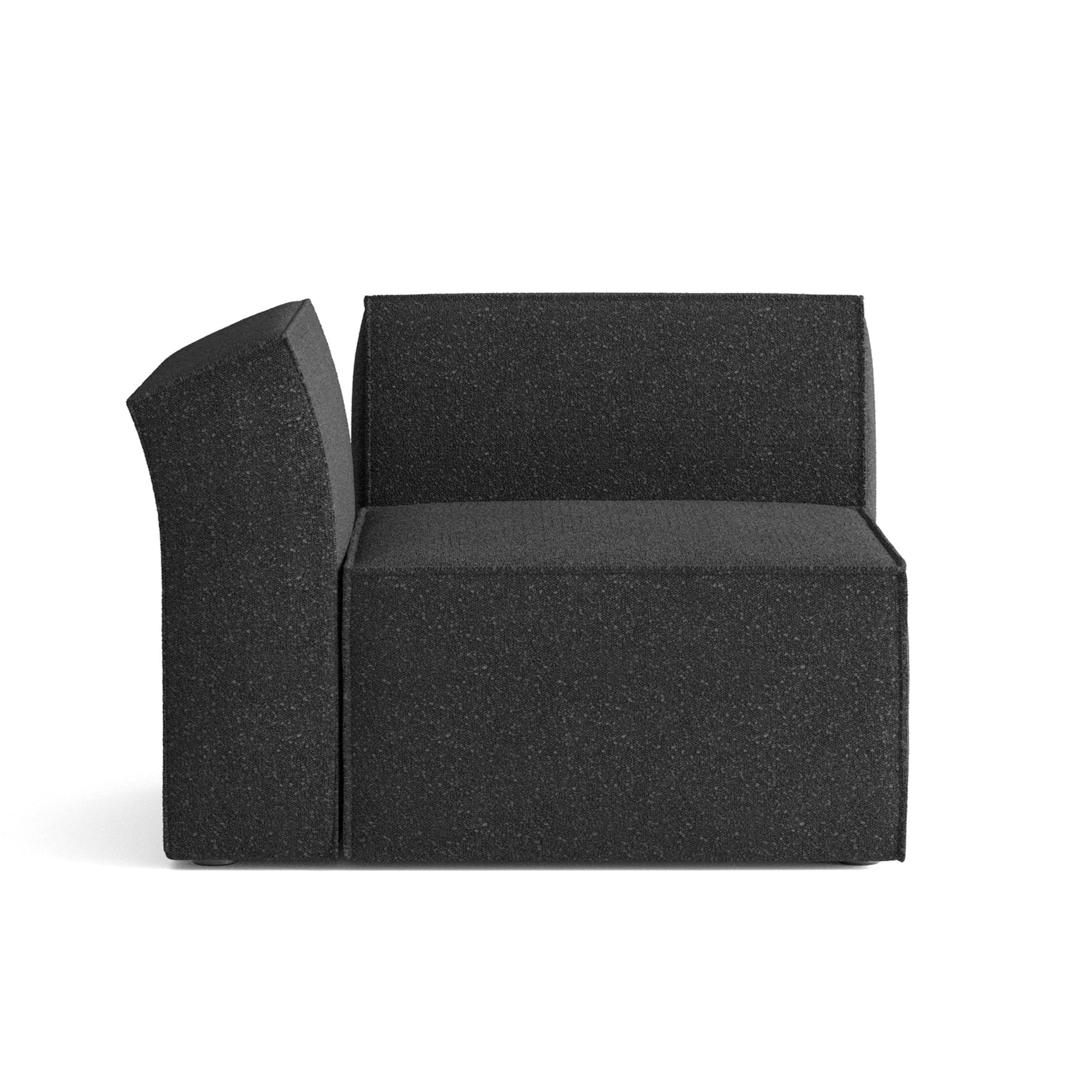 ANDO modular sofa - left-side module black boucle