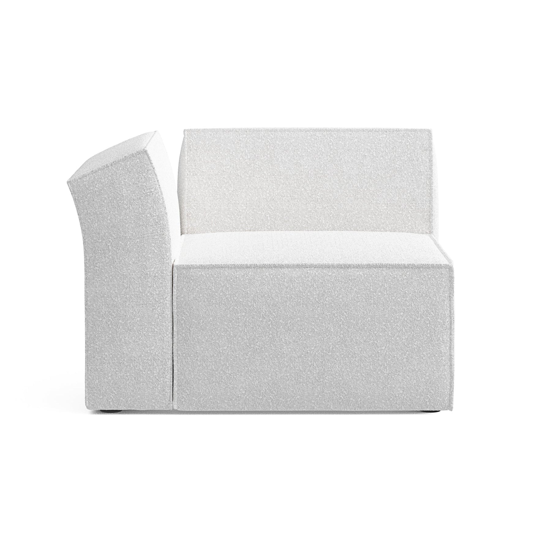 Modulsofa ANDO - linkes Element in hellgrauem Boucle