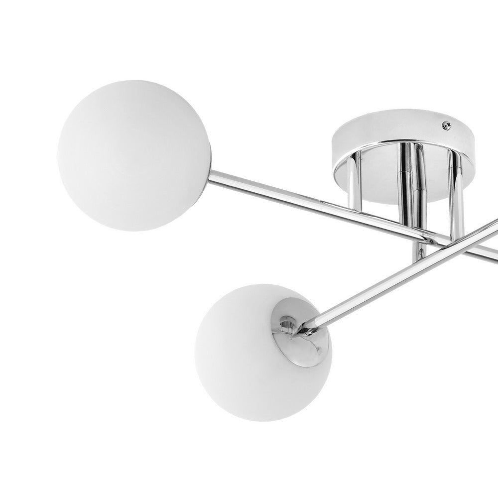 Deckenlampe ASTRA 4 Chrom mit weißem Schirm