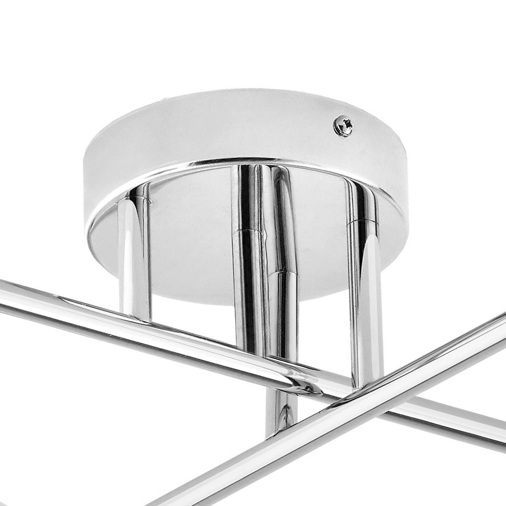 Deckenlampe ASTRA 4 Chrom mit weißem Schirm