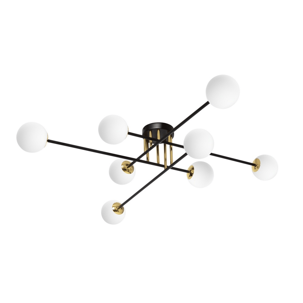 Deckenlampe ASTRA 8 schwarz mit Gold