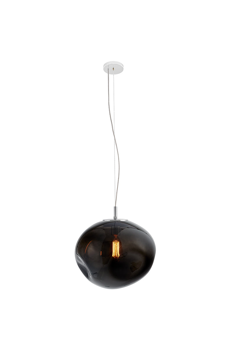 Lampa wisząca AVIA dymiony czarny ze srebrnym wykończeniem