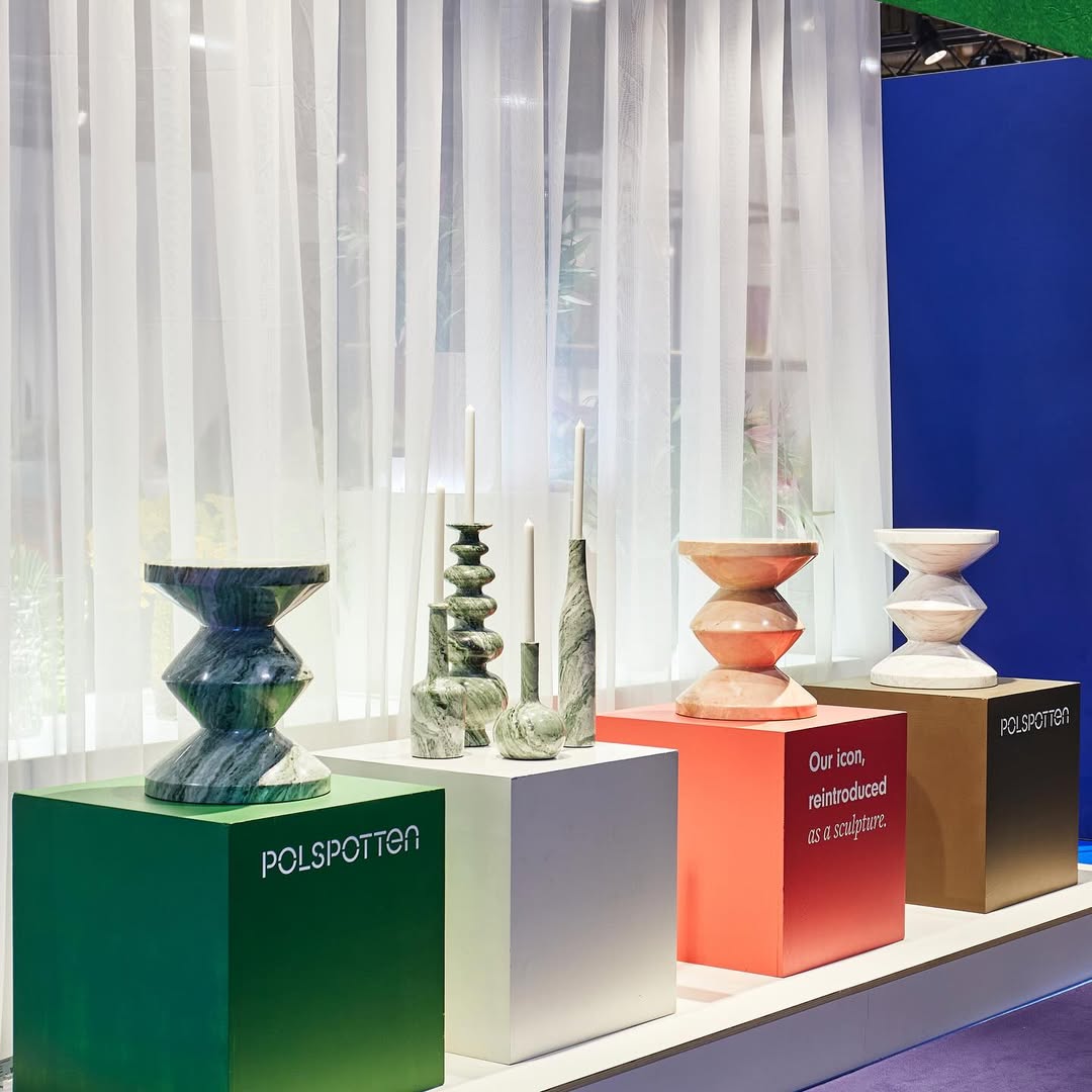 ZIG ZAG Hocker Dunkelgrüner Marmor