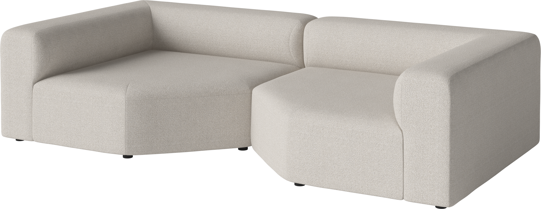 Sofa 2-modułowa z wycięciem ANGLE tapicerowany