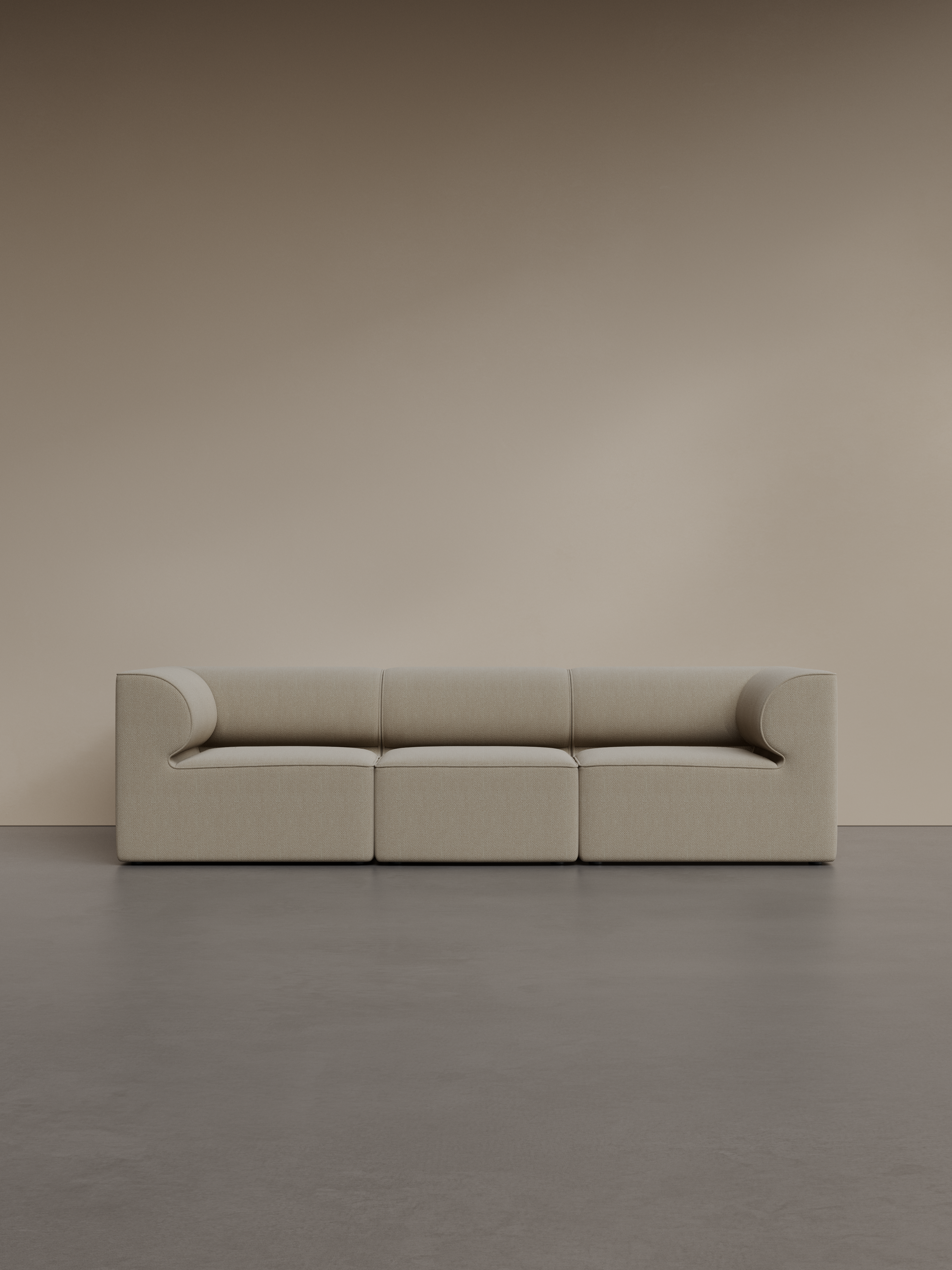 Sofa modułowa EAVE - moduł narożny prawostronny kremowy